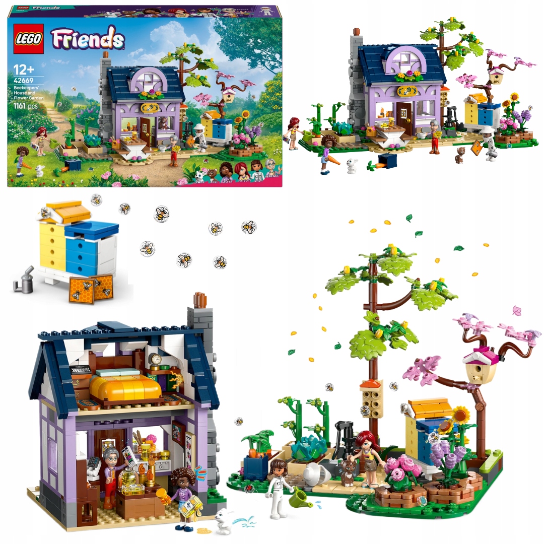 Lego Friends 42669 Dům včelaře a Květinová zahrada Úl Včely Med Květiny