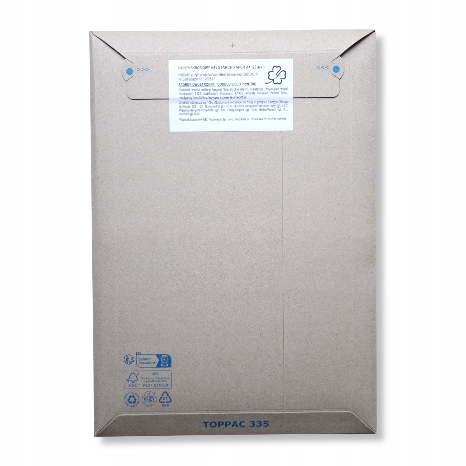 Skrobiový papír A4 25 ark. Oboustranný potisk