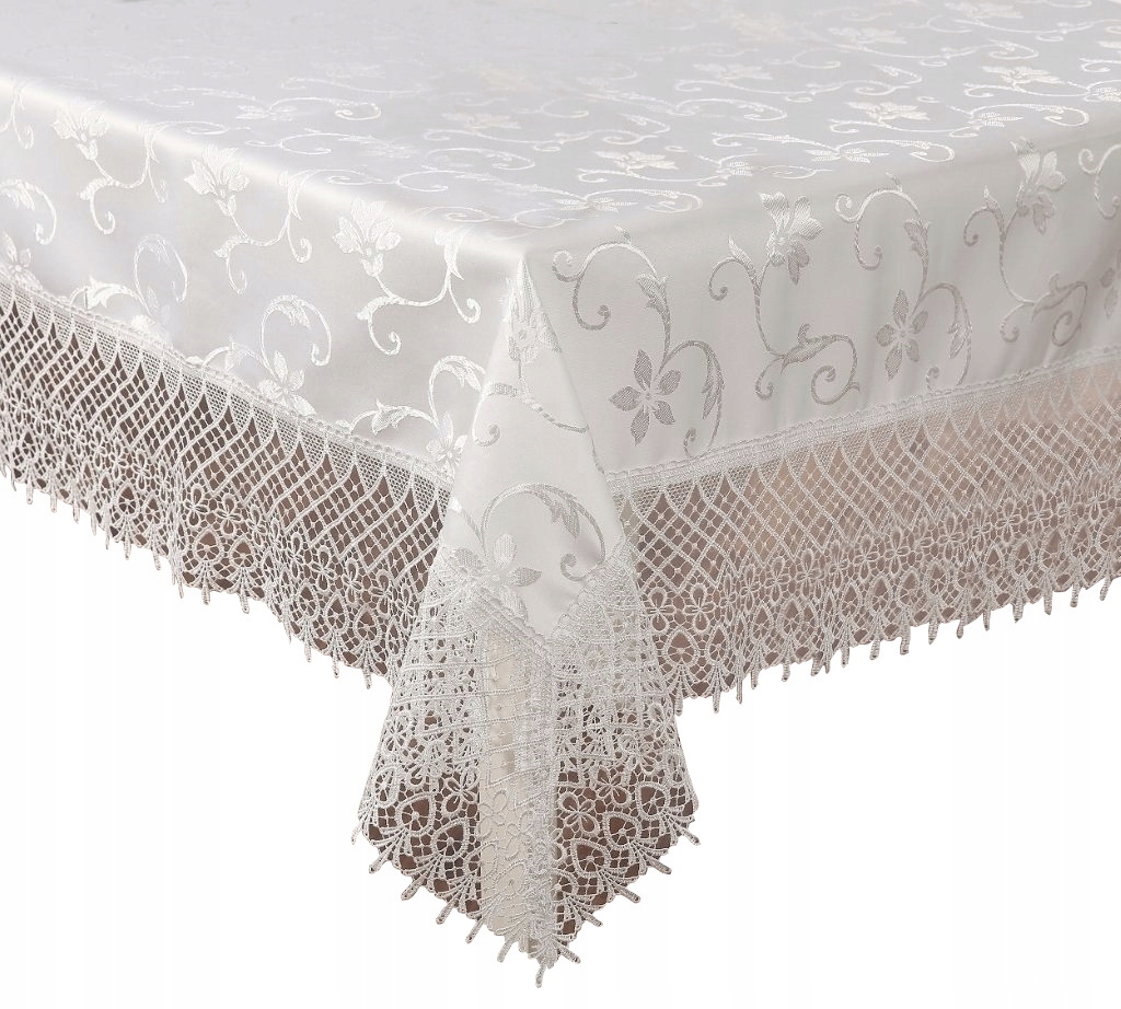 

Obrus Z Gipiurą 140x220 Biały Na Stół Dekoracyjny