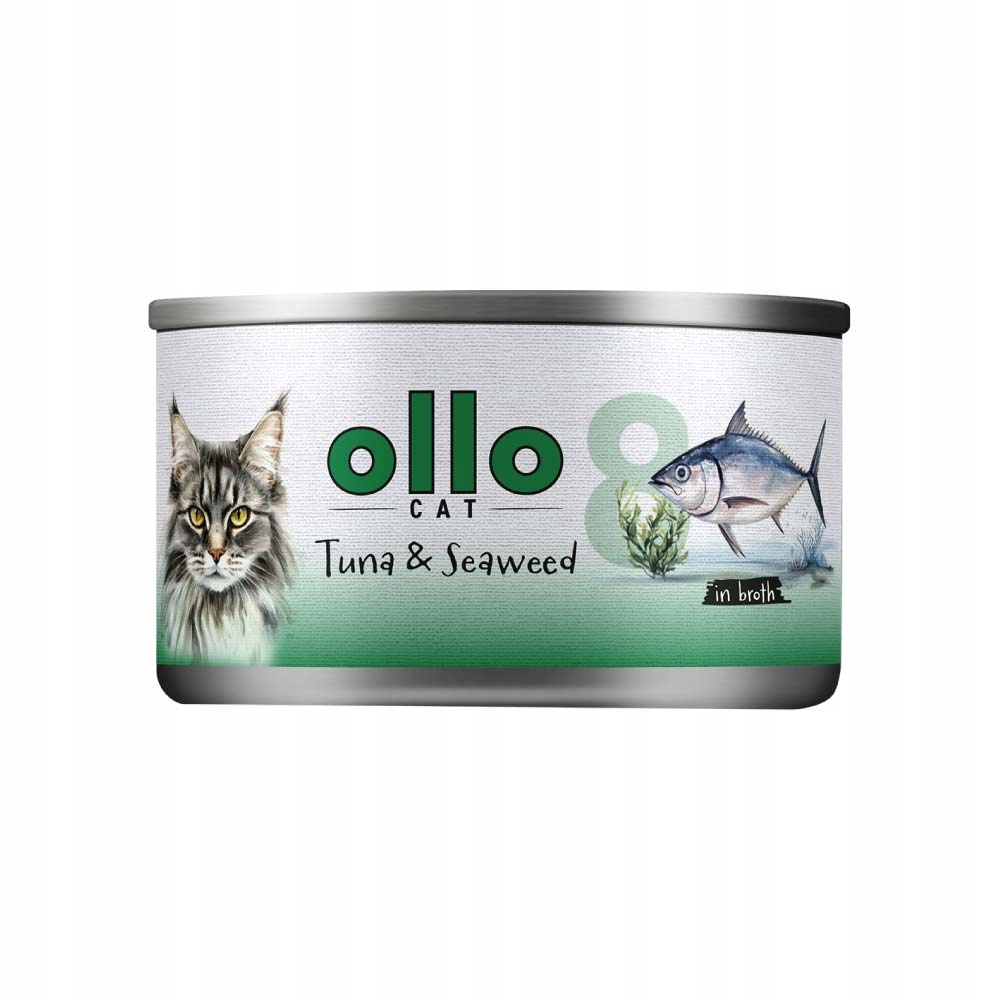 Ollo Cat č. 8 Tuňák a mořské řasy – krmivo pro kočky 12x70 g
