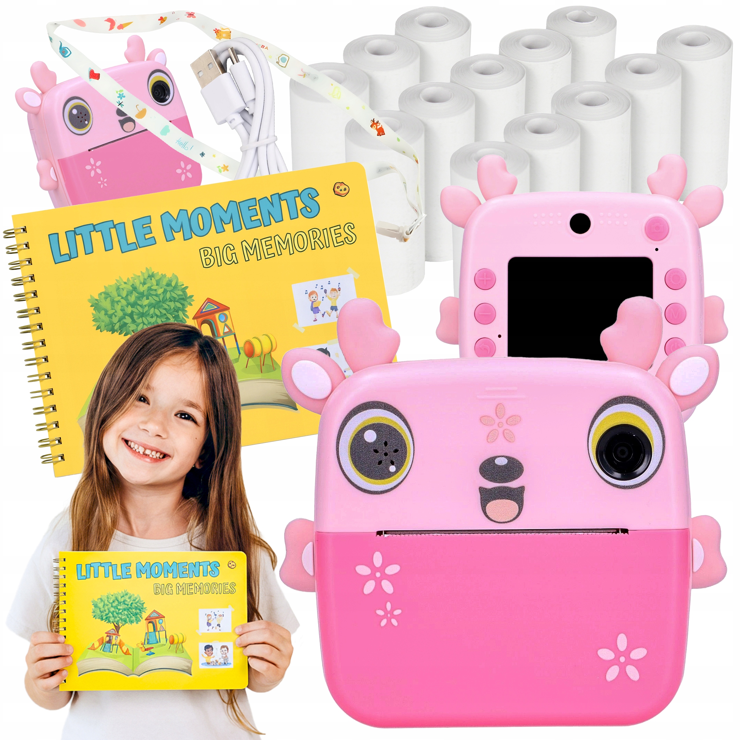 Drukuś 2.0 drukarka termiczna aparat 13 rolek zwykłych Album do zdjęć