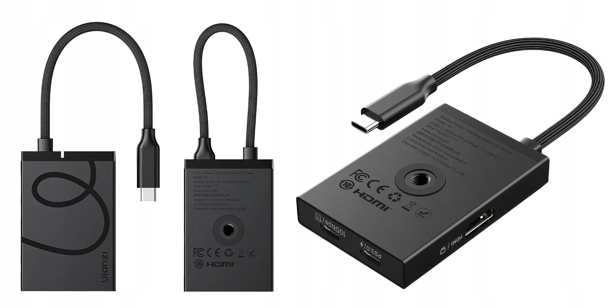Hub Rozbočovač 4v1 Usb Type-c na 1x Hdmi 4K 3x Usb-c PD3.0 10Gbps Ulanzi