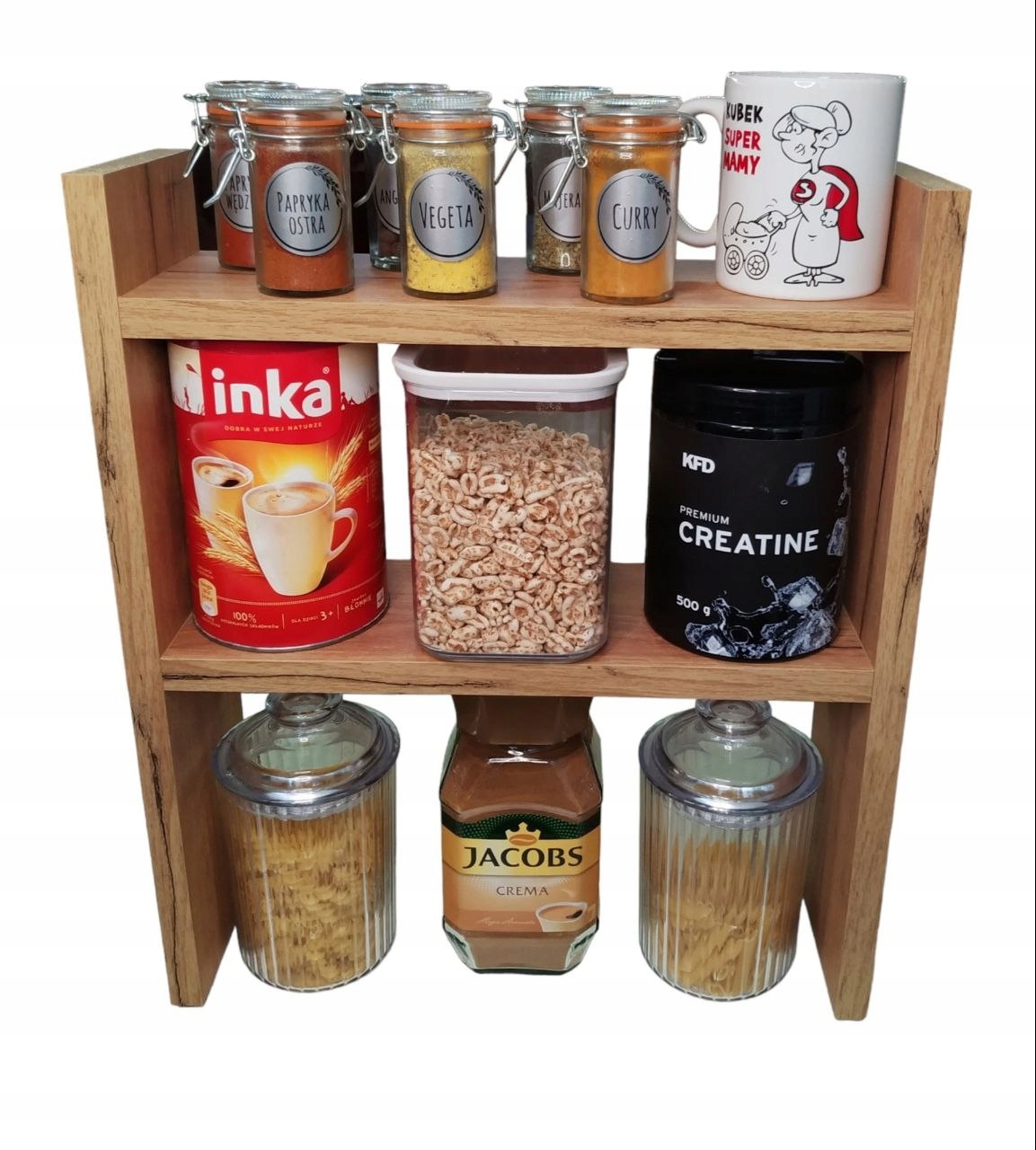 PÓŁKA KUCHENNA STOJĄCA ORGANIZER REGAŁ NA BLAT 45x45x11 KOLORY Stan opakowania oryginalne