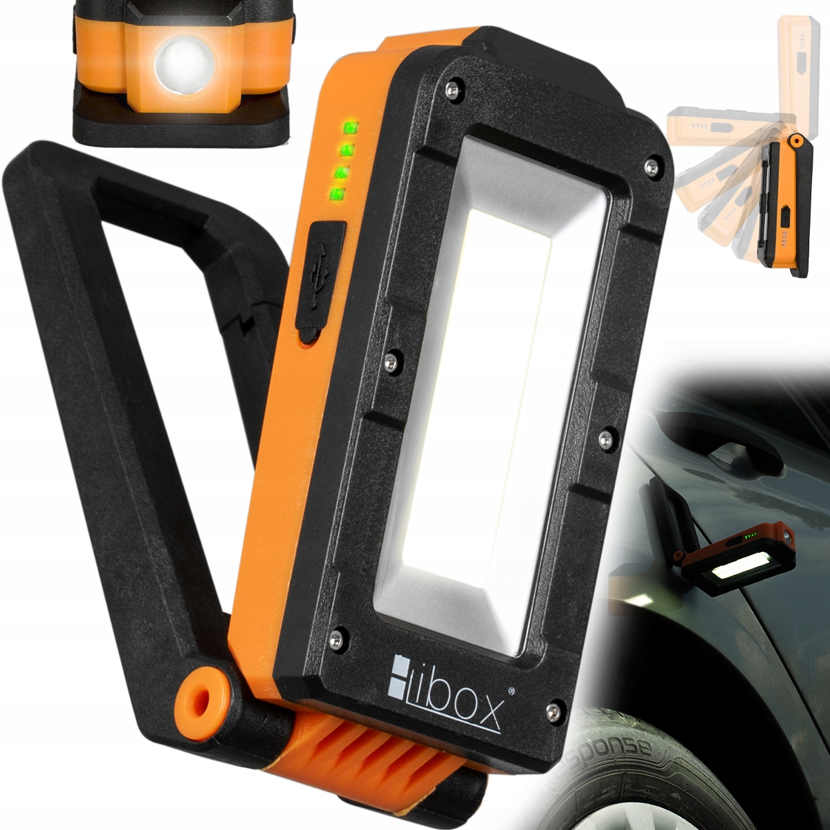 LATARKA LED LAMPA WARSZTATOWA AKUMULATOROWA Z MAGNESEM DO GARAŻU USB 500lm