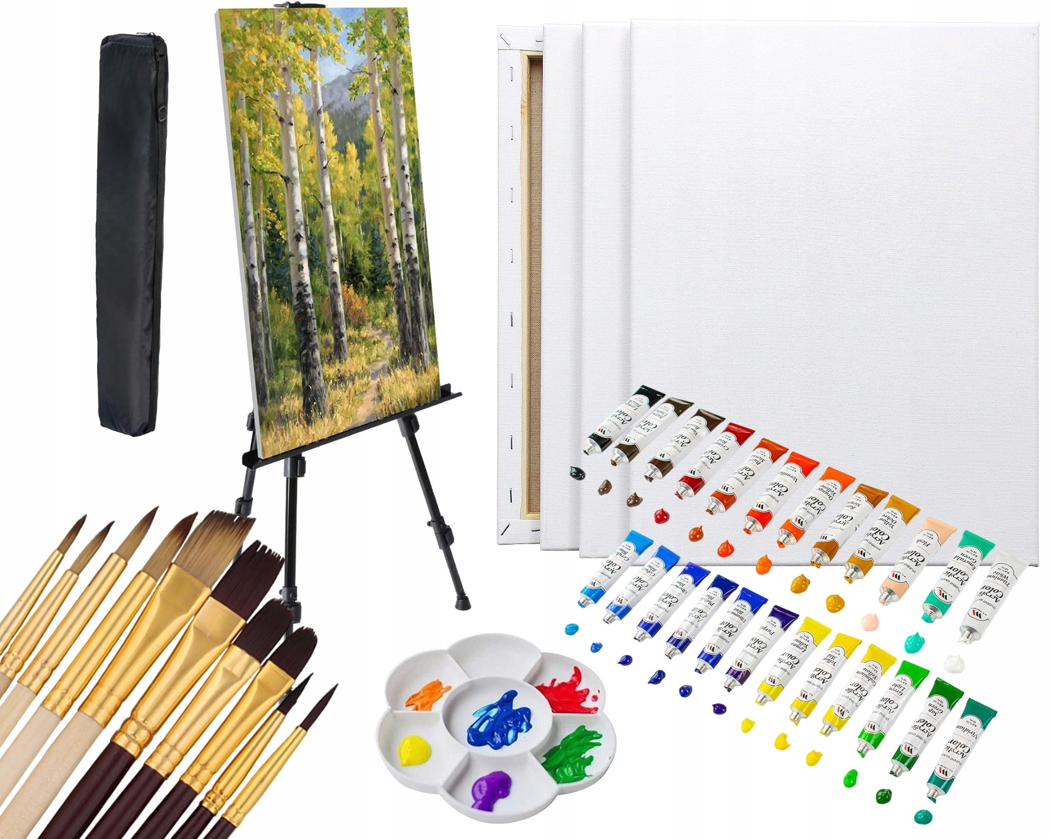 Velká Malířská Sada Umělecký Stojan Barvy