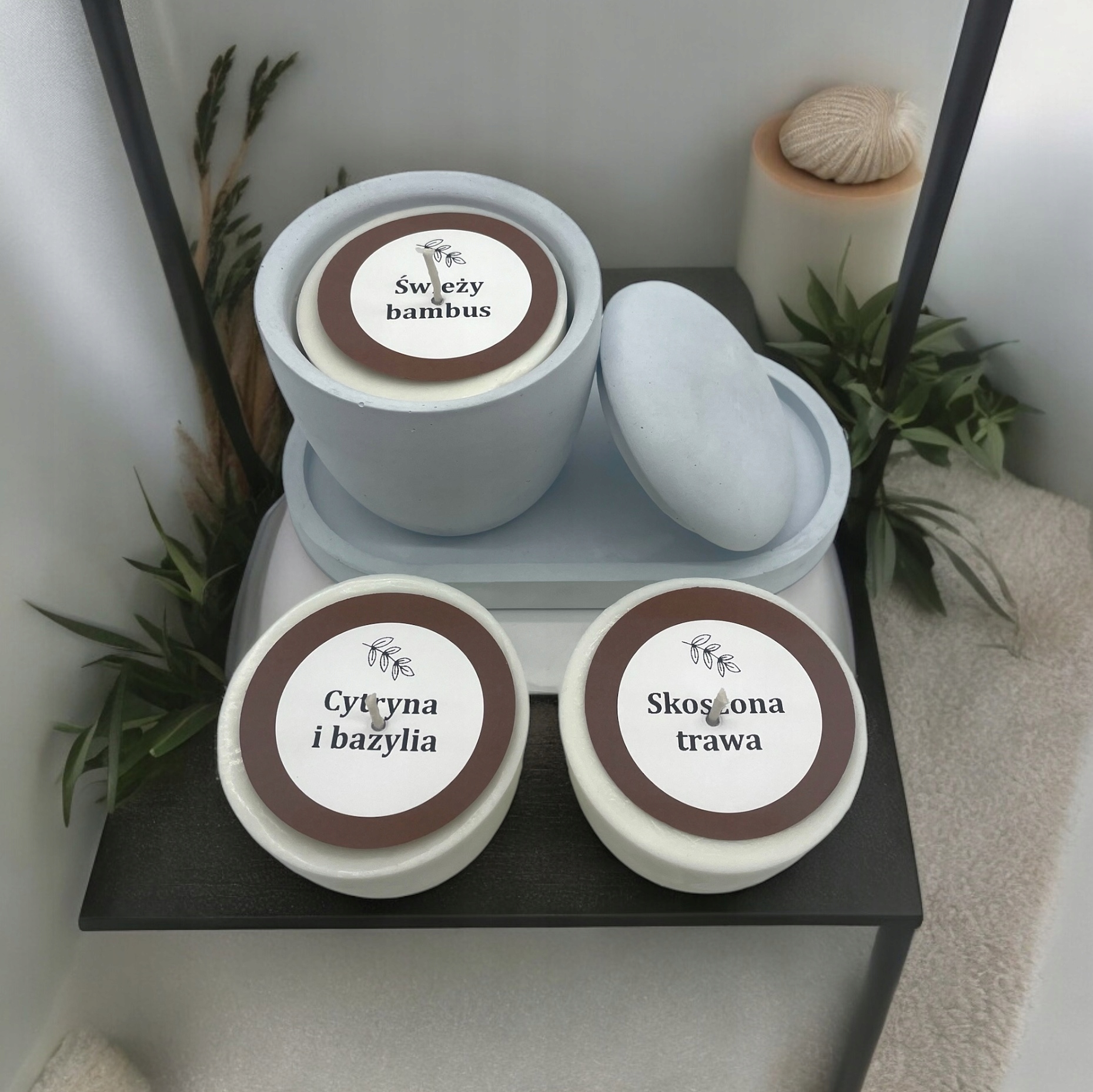 Sádrová sada 3 vonnými sójovými náplněmi