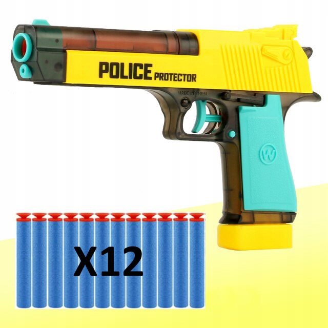 PISTOLET NA STRZAŁKI PIANKOWE I WODĘ WYRZUTNIA 2W1 + DODATKI 12 STRZAŁEK Seria PISTOLET NA STRZAŁKI PIANKOWE I WODĘ