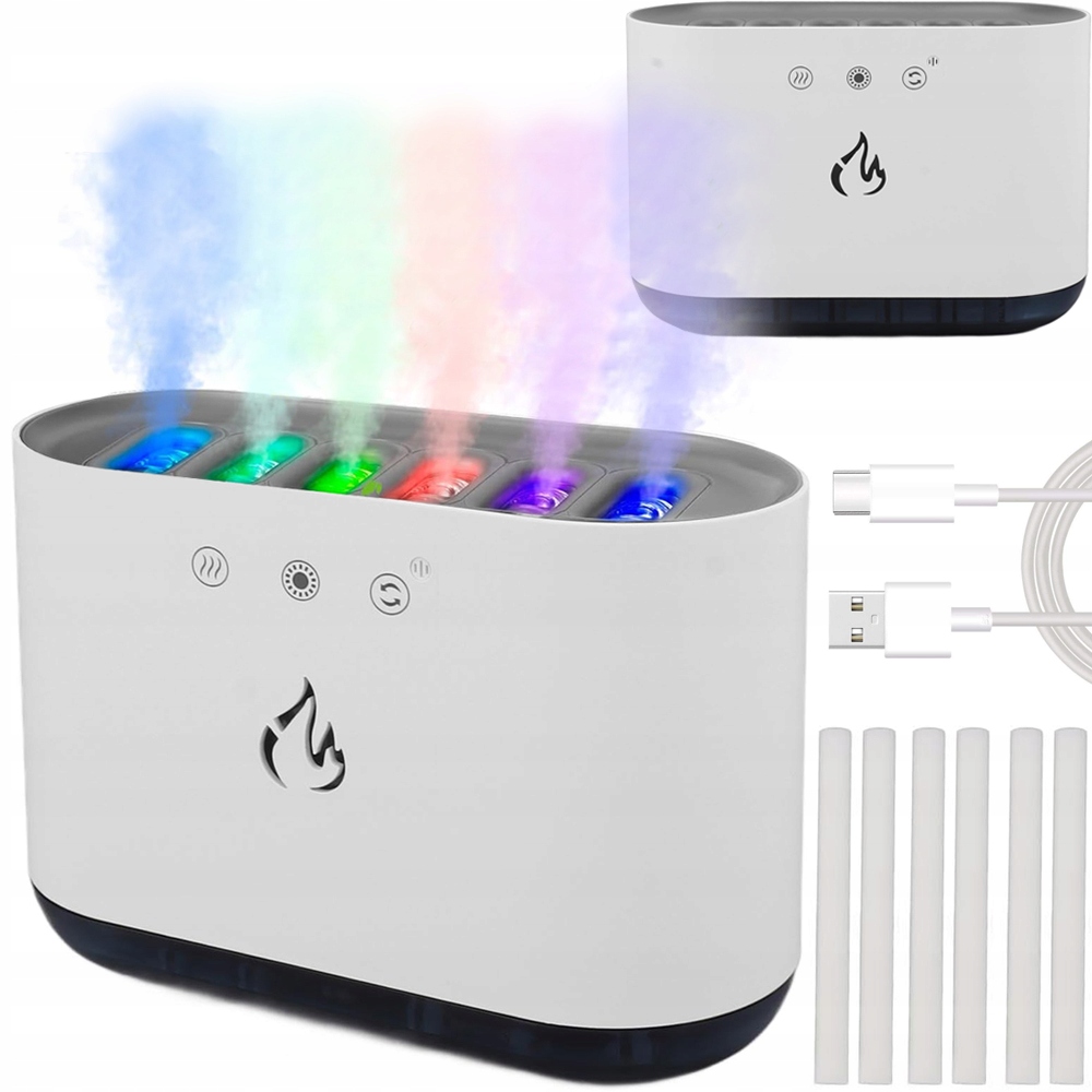 Zvlhčovač Vzduchu Kompinek Difuzér Led Lampa Rgb Aromaterapie 6 Trysek