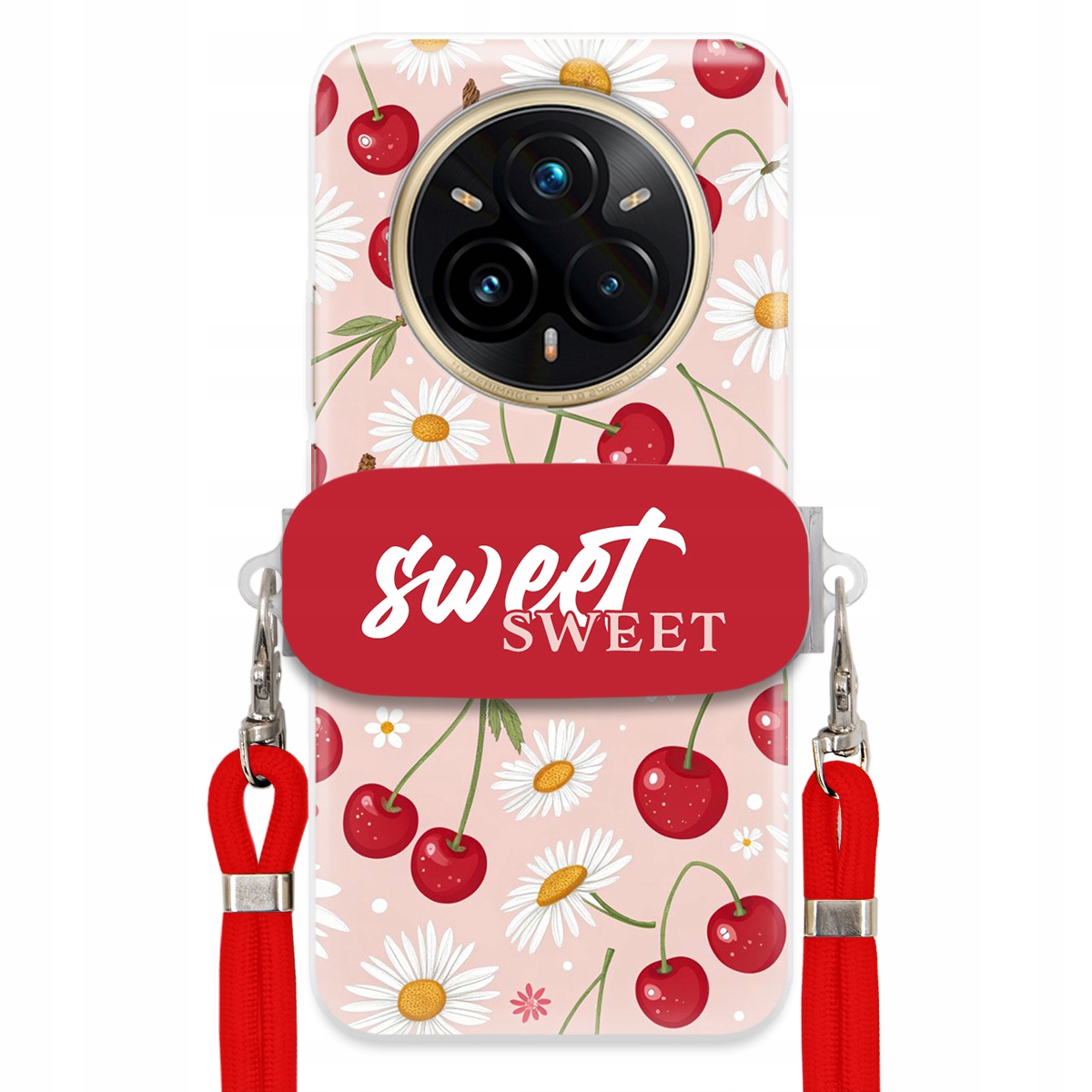 Pouzdro pro Realme 14 Pro Plus 5G Červené vodítko držák Sweet Sweet Višeň
