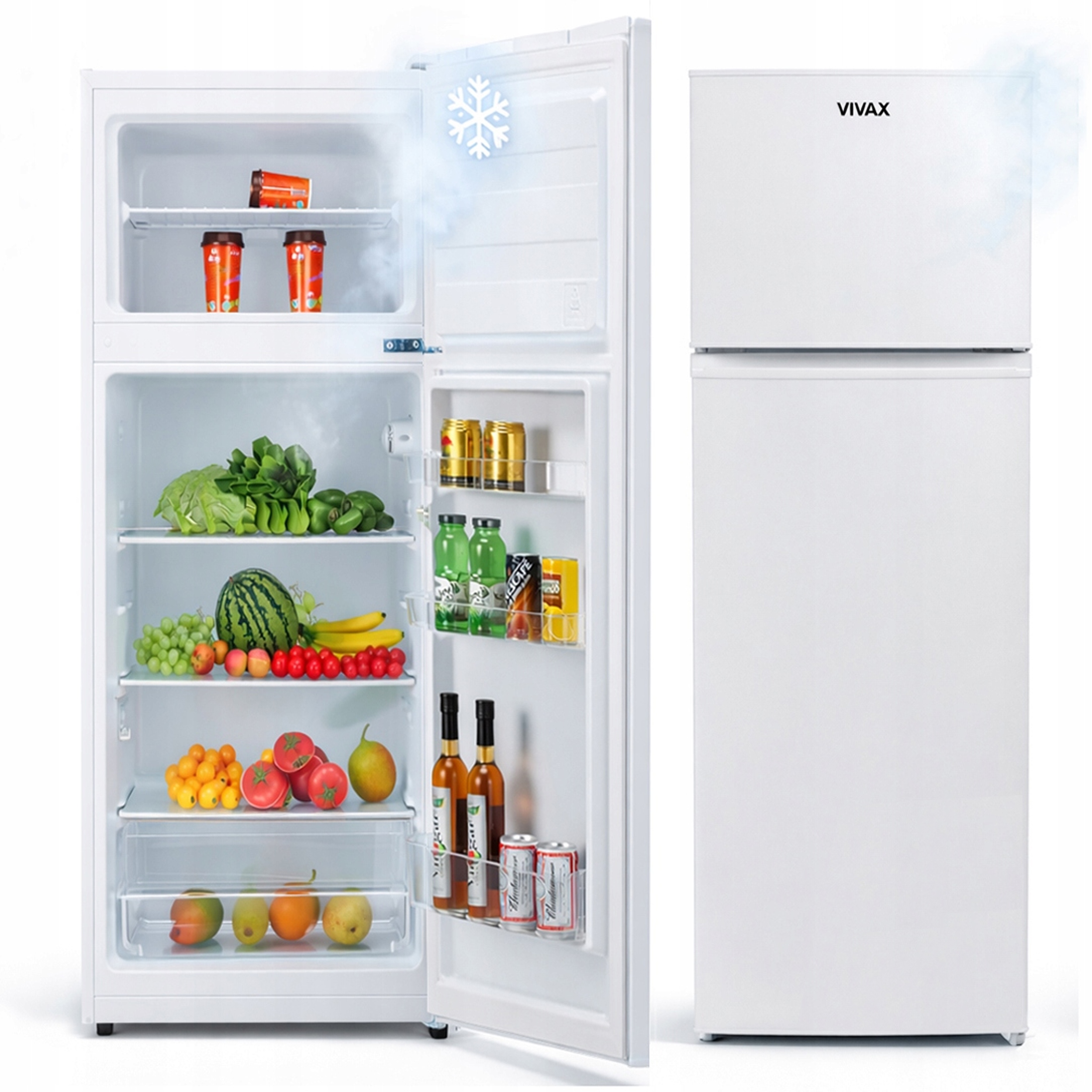 Lodówka Lodówko Zamrażarka Chłodziarka 143cm 204L Biała 40dB