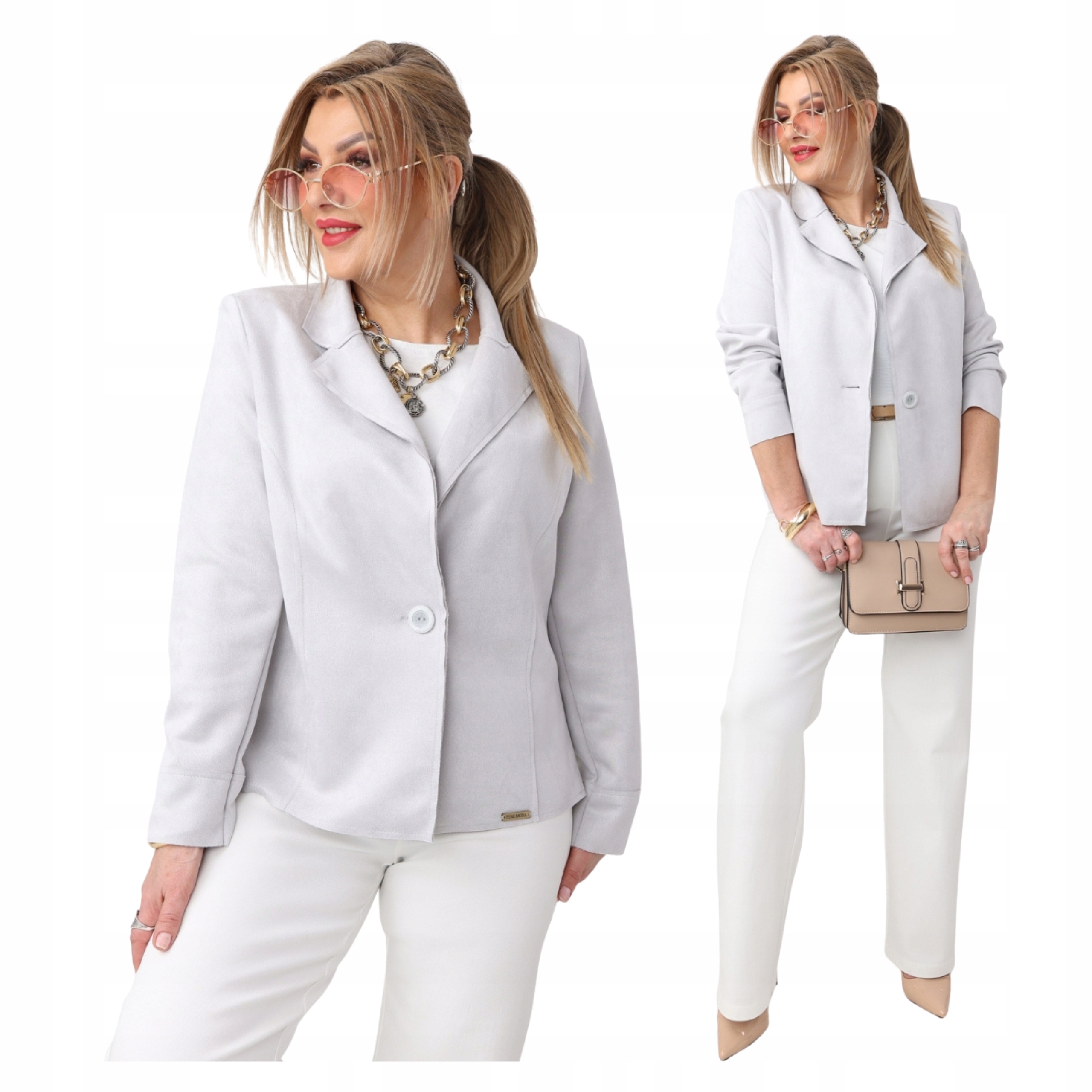 Marynarka damska żakiet zamszowy Polski Producent duże rozmiary