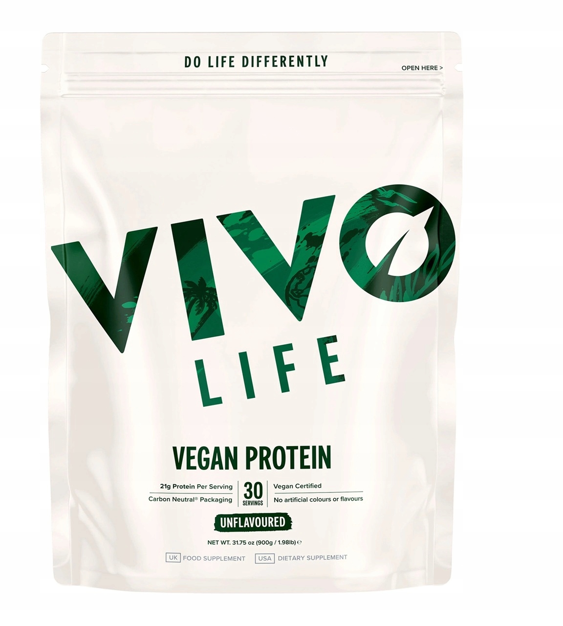 Vivo Life Proteinová Doplněk Stravy veganská proteinová neutrální příchuť 900 g