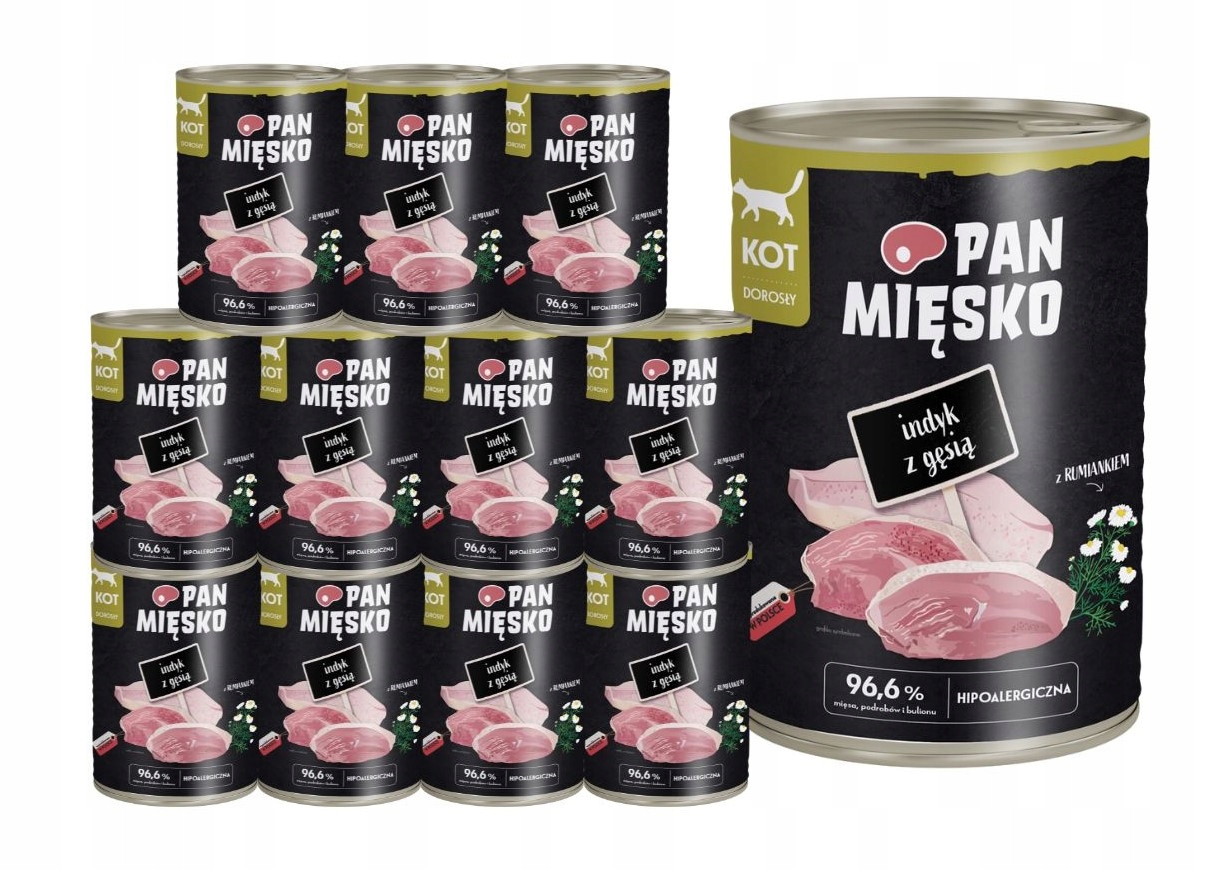 Pan Mięsko Mokré Krmivo pro kočky Krůta a husou 12x400g