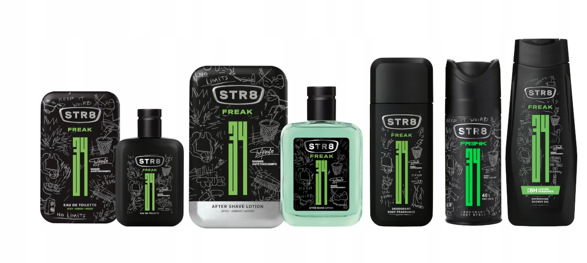 STR8 FREAK ZESTAW XXL EDT50ml+ASL100ml+ DNS75ml+SPRAY+ŻEL400ml