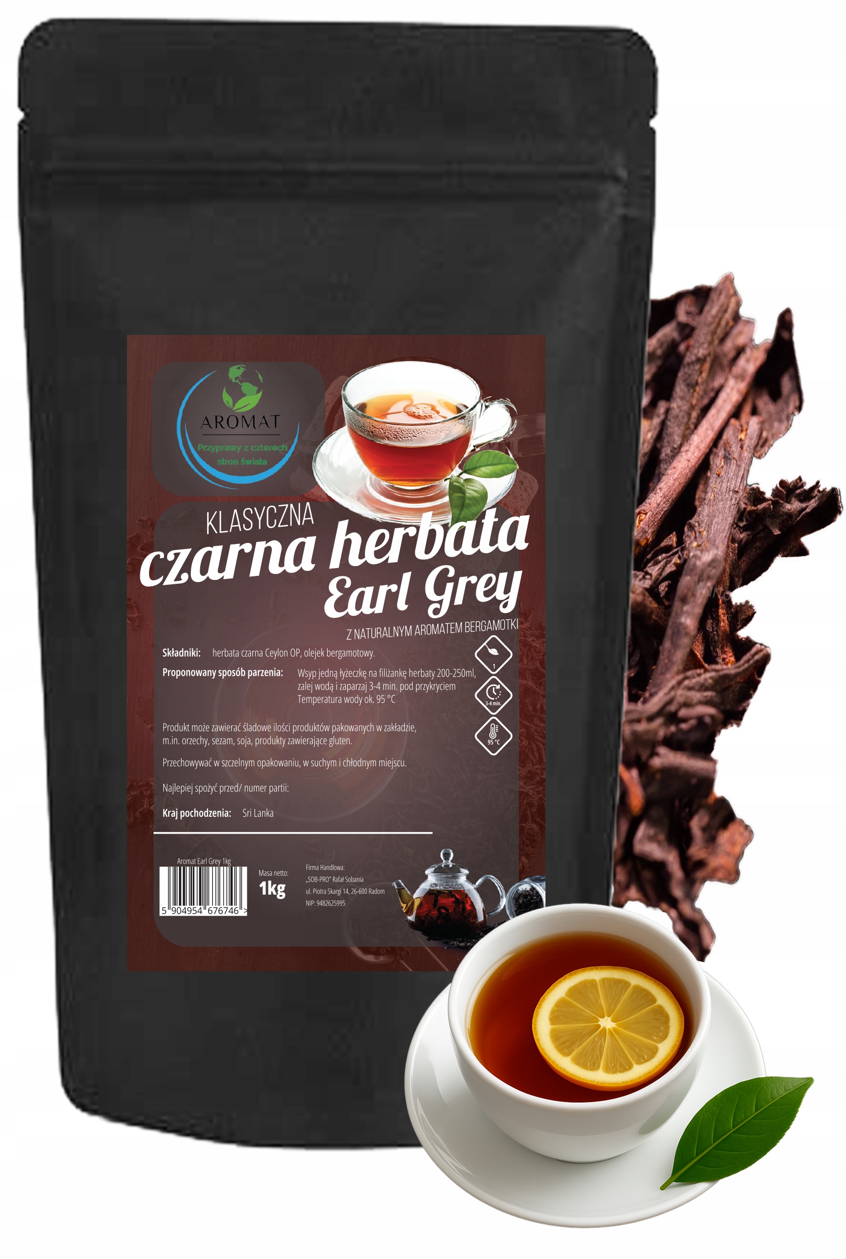 Levně Čaj Earl Grey 1KG černý s bergamotovou příchutí S Ypký Premium 1000g