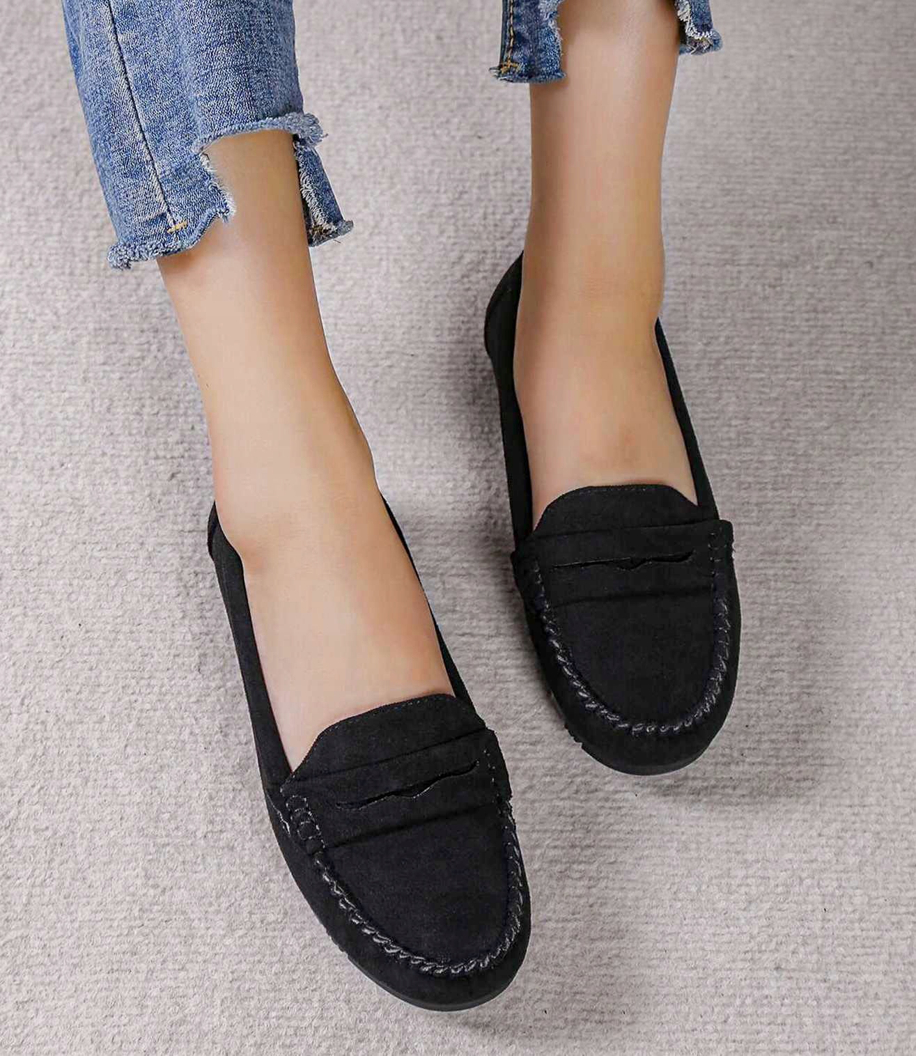 BALERINY MOKASYNY DAMSKIE ZAMSZOWE CZARNE 38 Marka inna