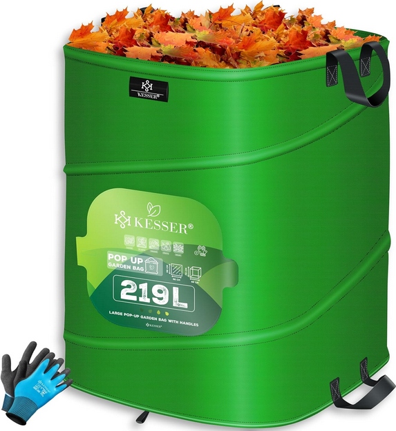 Sáček na listí a zahradní odpad s rukavicemi Kesser Samostatně stojící 219 L