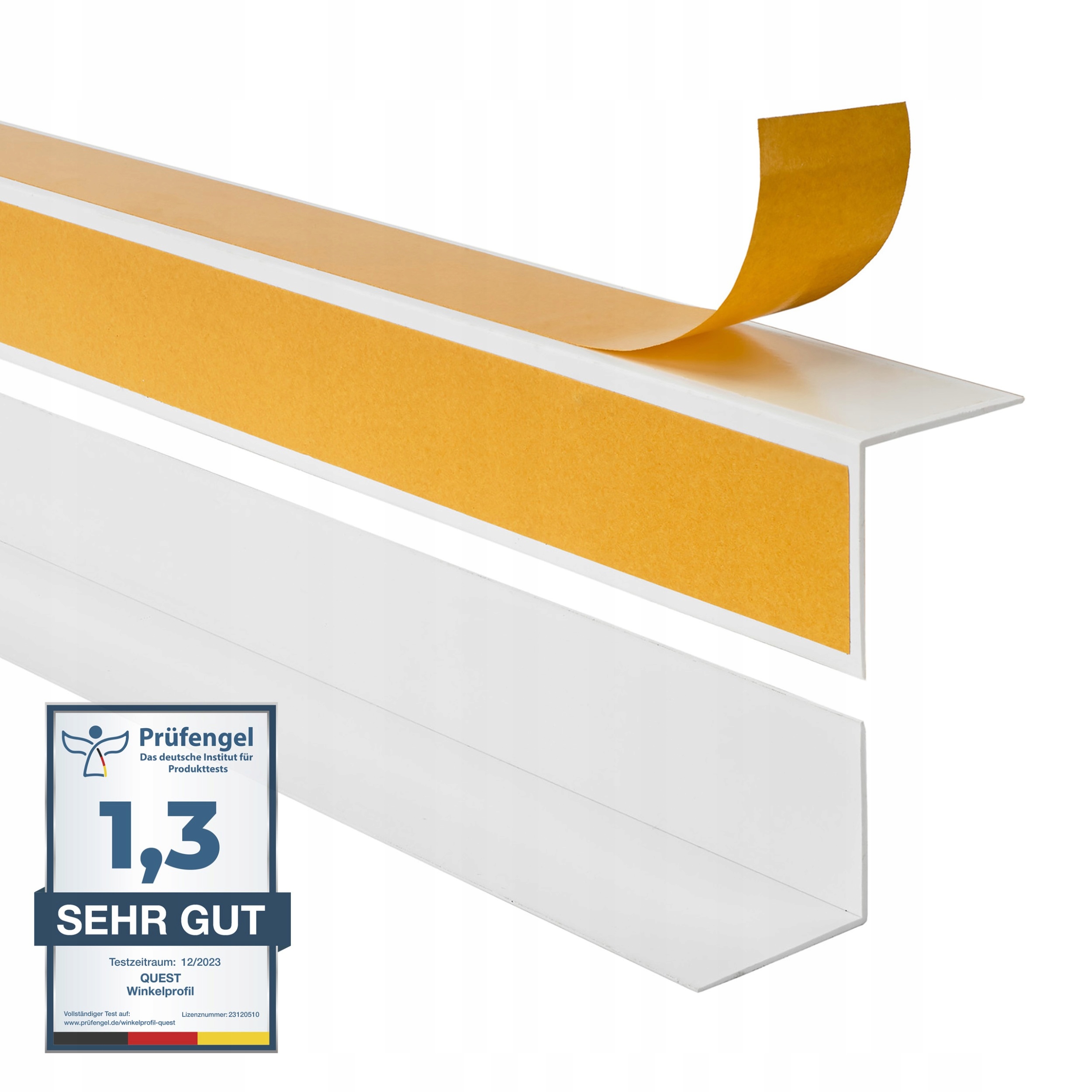 Pvc uholník tvrdý lepený na vonkajšej strane, biely, 25x15 mm, 150 cm