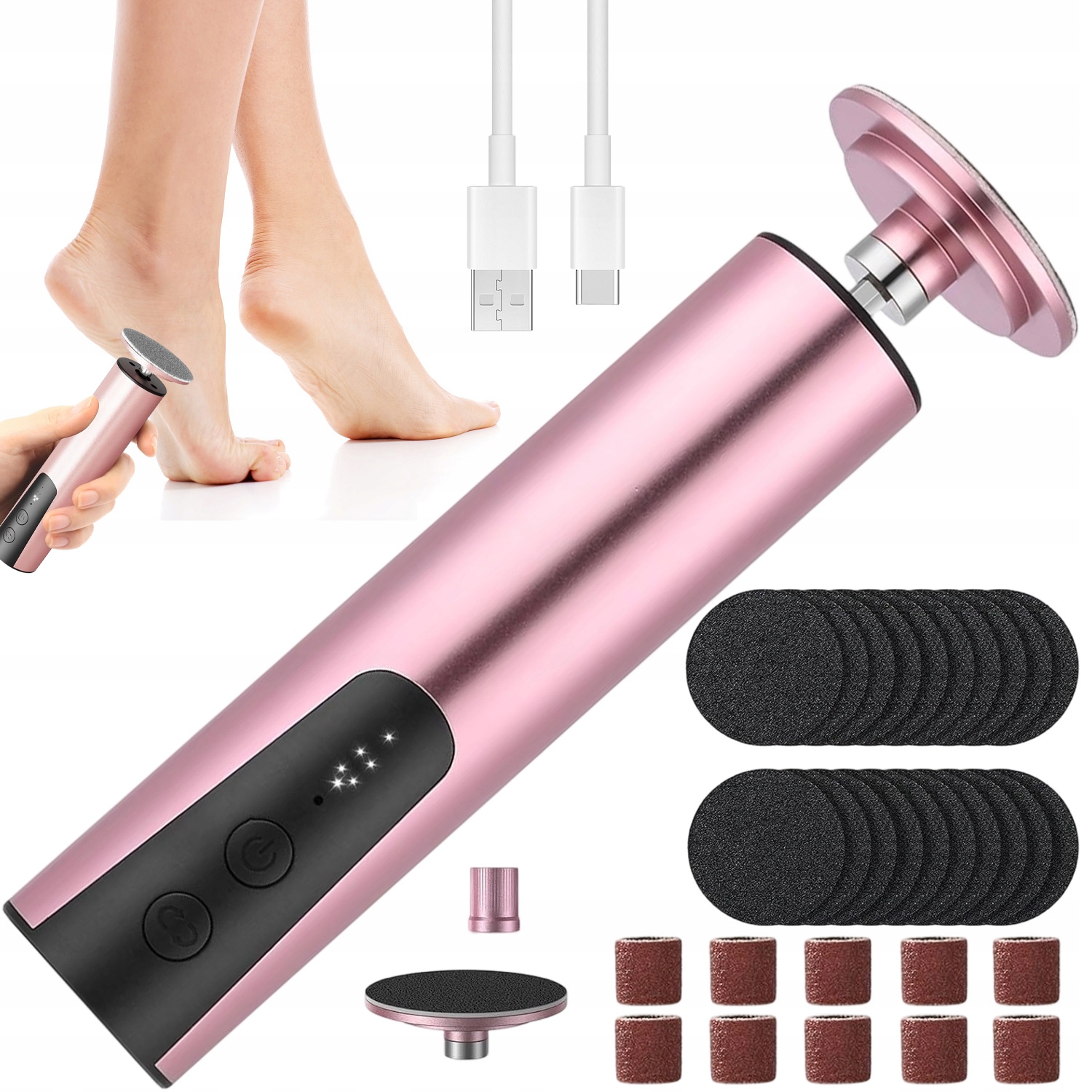 Zařízení Pro Odstraňování Zrohovatělých Nohou 6 Režimů Usb Rechargeable