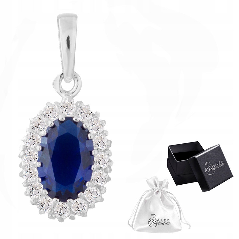 Stříbrný přívěsek ryzost 925 Diana Elegantní Přívěsek Zirkon Safírový