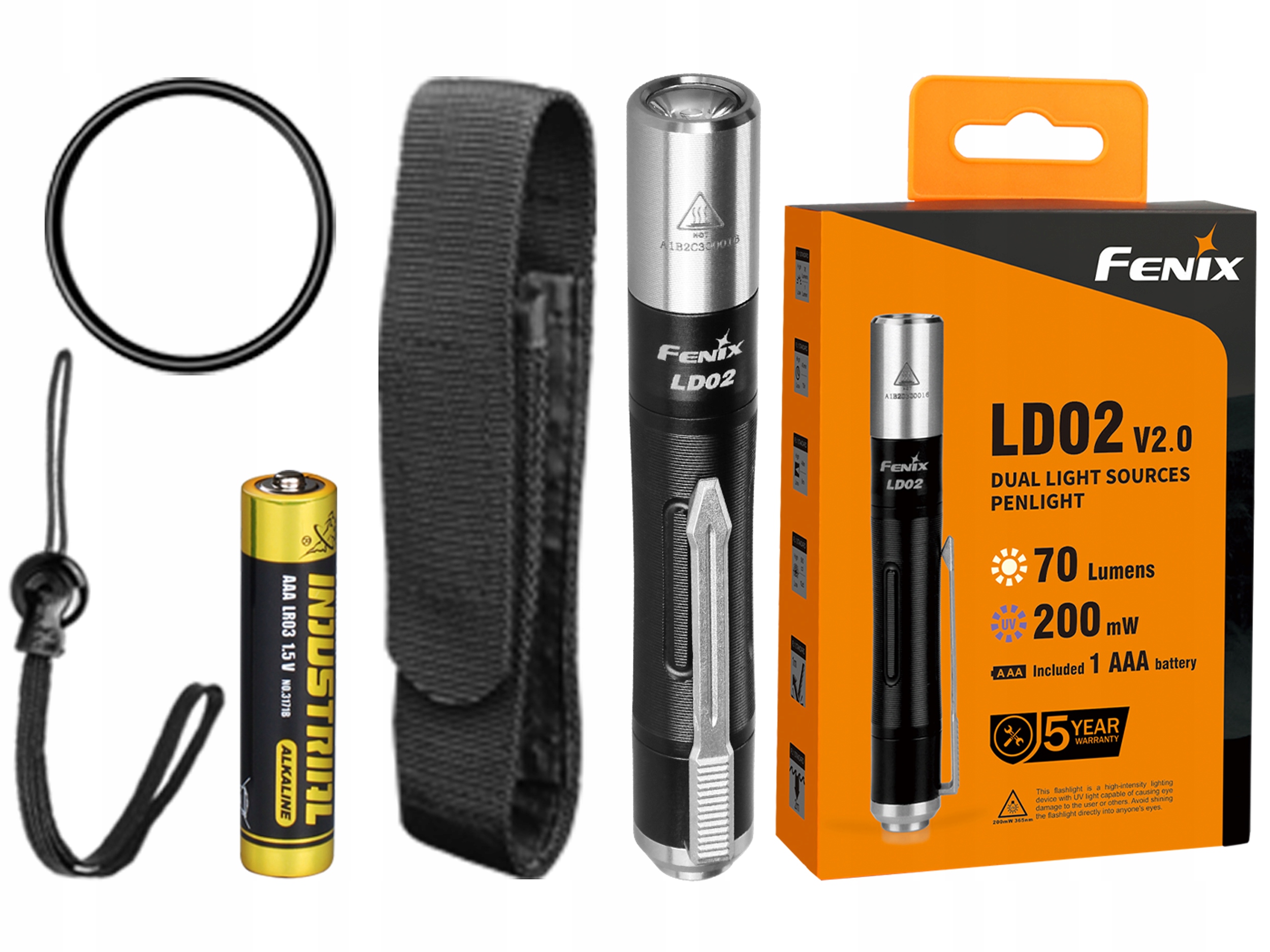 Latarka Led Fenix LD02 V2.0 mała mocna miniaturowa turystyczna brelok