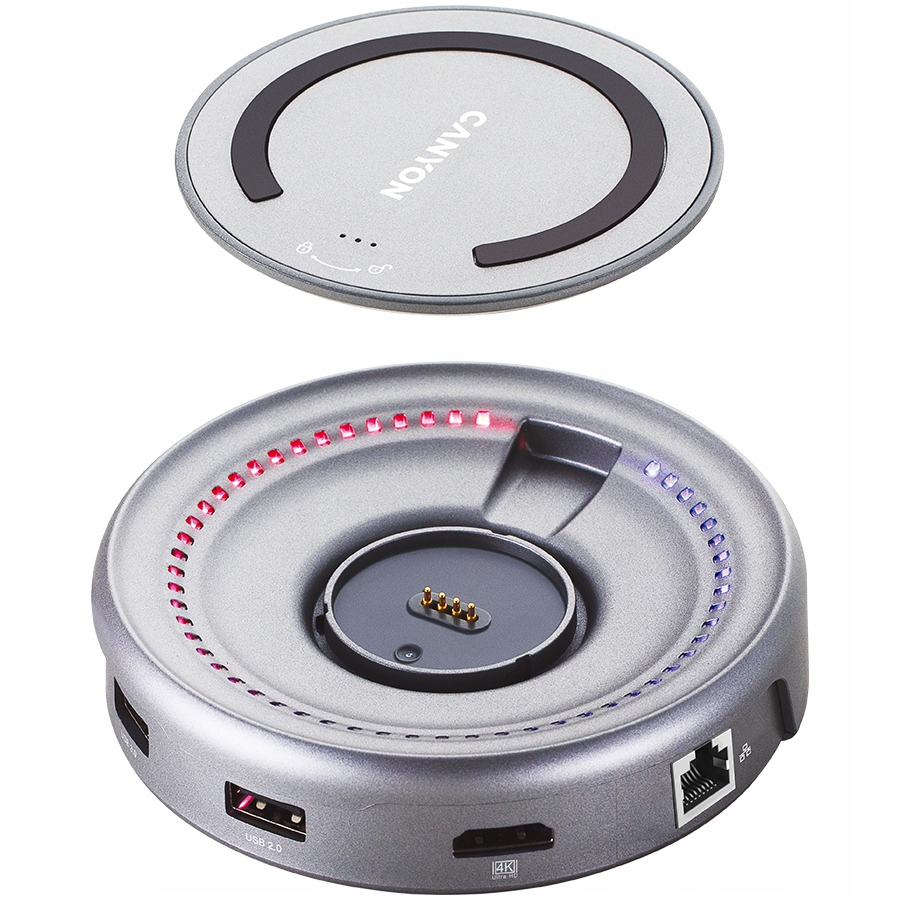 CANYON HUB DS-7 7in1 USB-C Ładowanie Qi Space Grey — 5