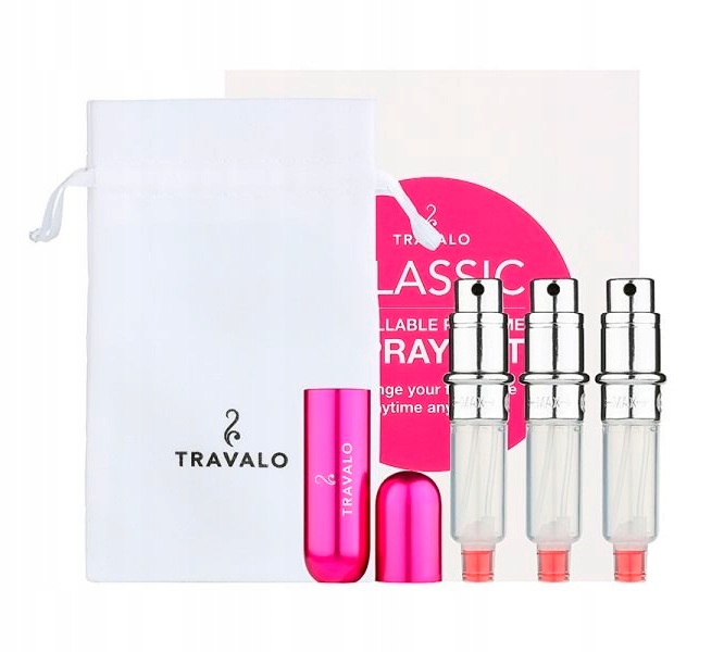 Travalo Classic plnitelný rozprašovač parfémů Hot Pink 3 x 5 ml dárková sad