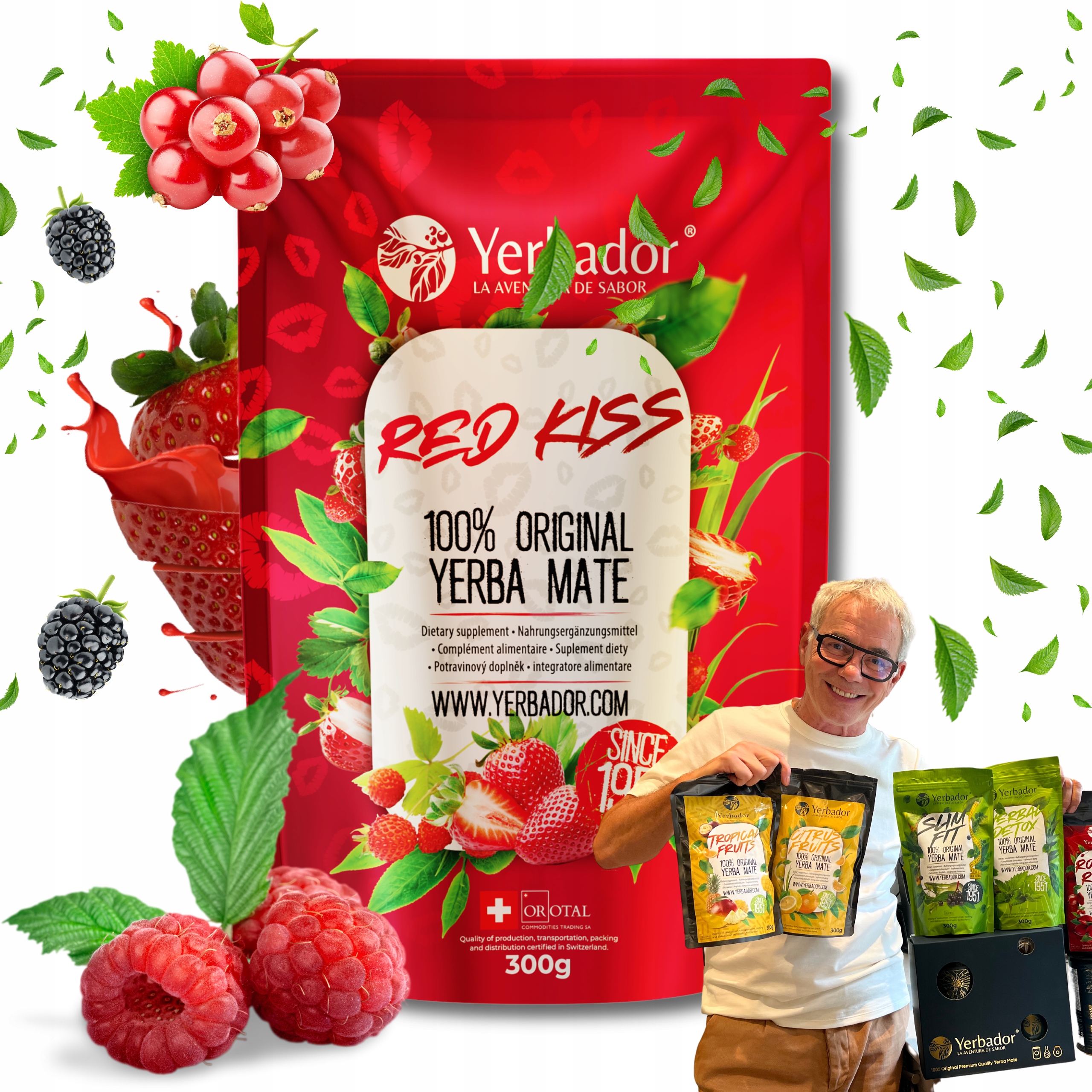 Levně Yerba Mate Yerbador s ovocem Jahoda Lesní Jahoda lesa Red Kiss 300 g