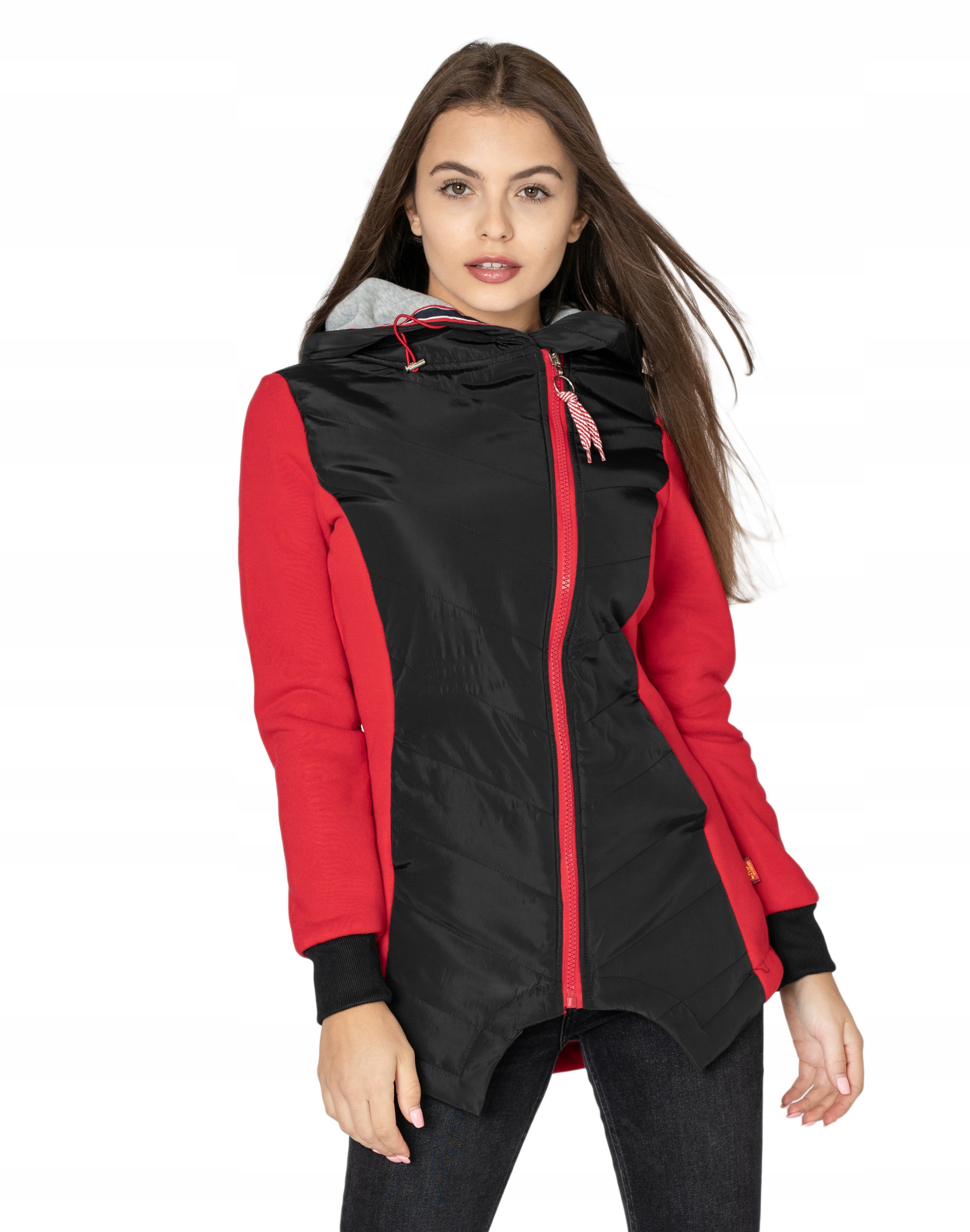

Kurtka Długa Bluza Damska Kaptur Polar 530-01 r XL