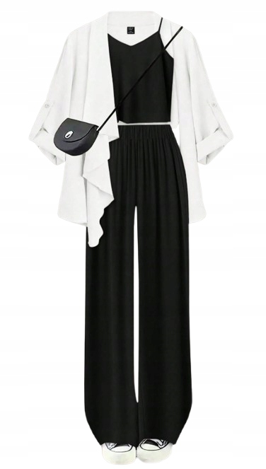 Shein Plus Size Černý Klasický Komplet Dámské Kalhoty Košile Top 50 1JA