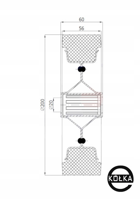 KOŁO METAL-GUMA fi. 200 PODPOROWE DO 180KG Marka inny