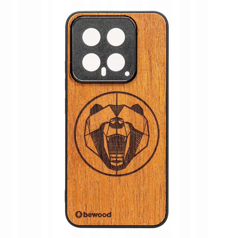 Dřevěné Pouzdro Bewood pro Xiaomi 14 Pro Medvěd Merbau