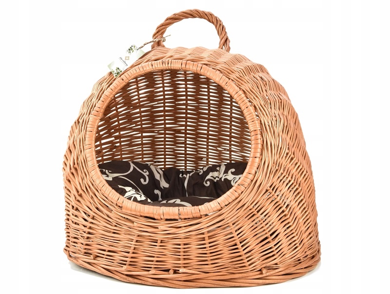 Kosz dla psa kota Budka wiklinowa Poduszka 40 cm