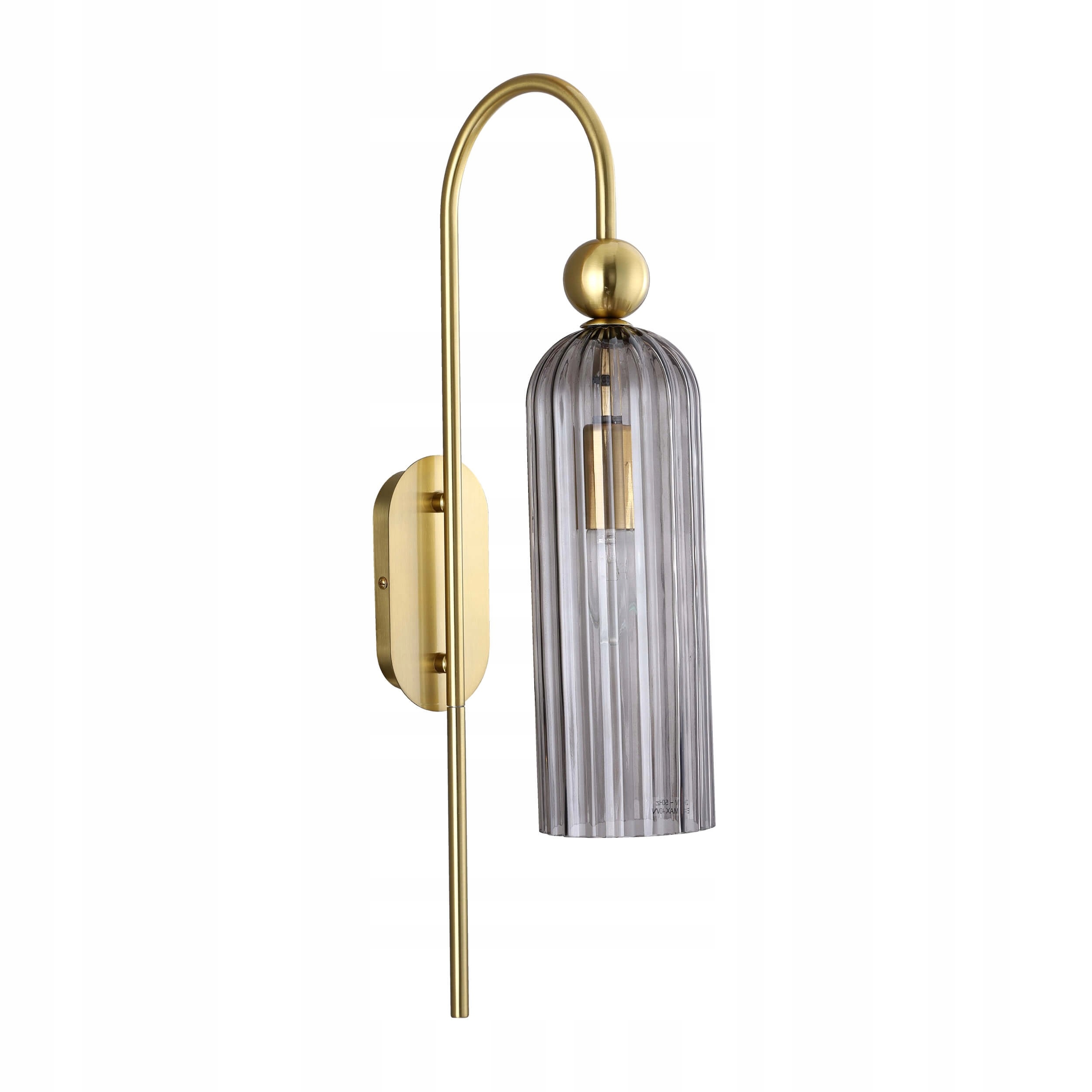 Nástěnná lampa do obývacího pokoje skleněná, kouřová, zlatá, do ložnice Piega 1