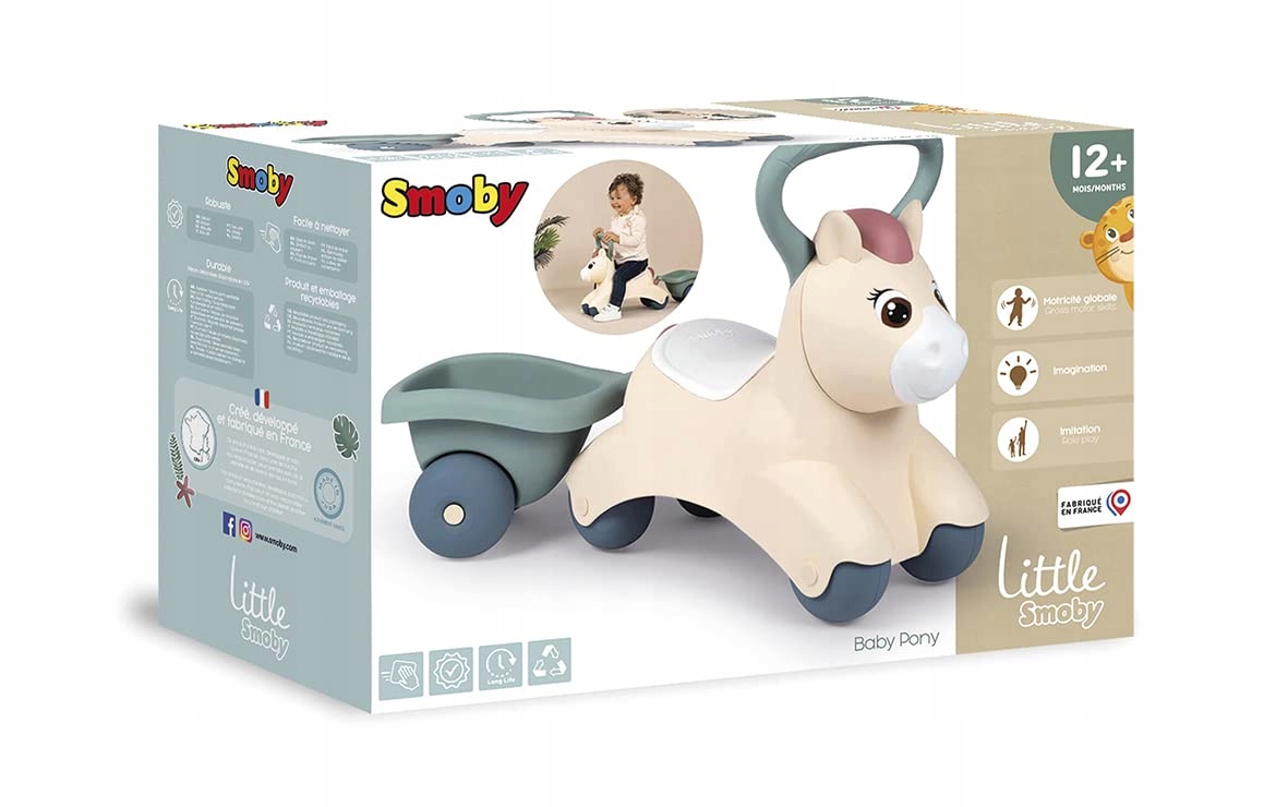 Smoby Jeżdzik Pony Ride-On Kucyk z Przyczepką