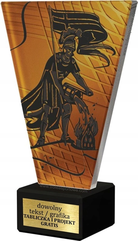 

statuetka Strażactwo szkło+marmur+grawer 15cm