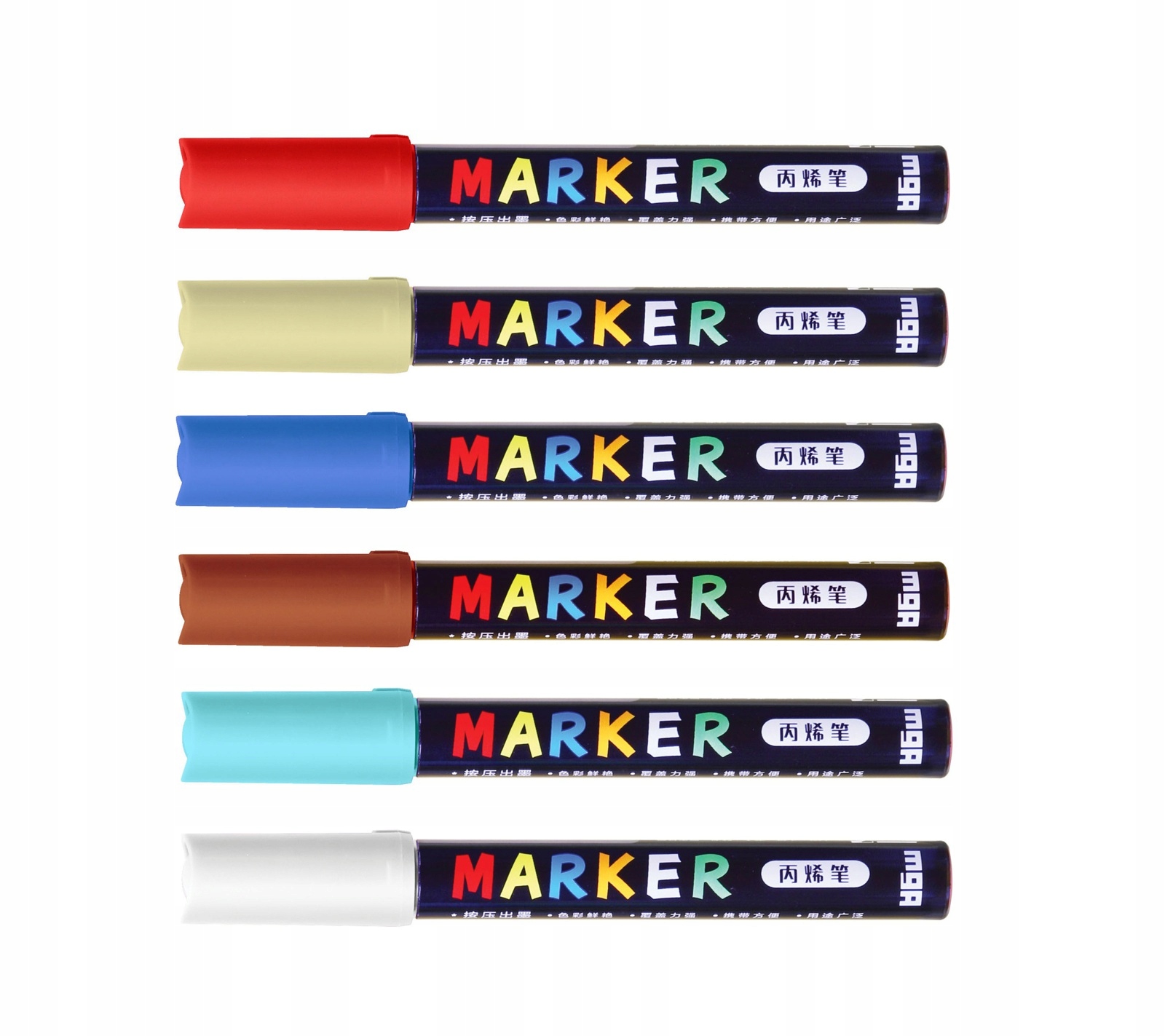 Marker akrylowy 1-2 mm pomarańczowy A'6 4082