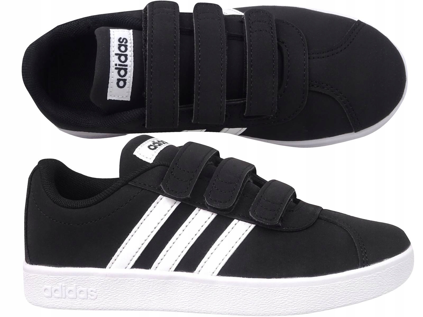 

Adidas VL Court Czarne Buty Dziecięce Na Rzepy