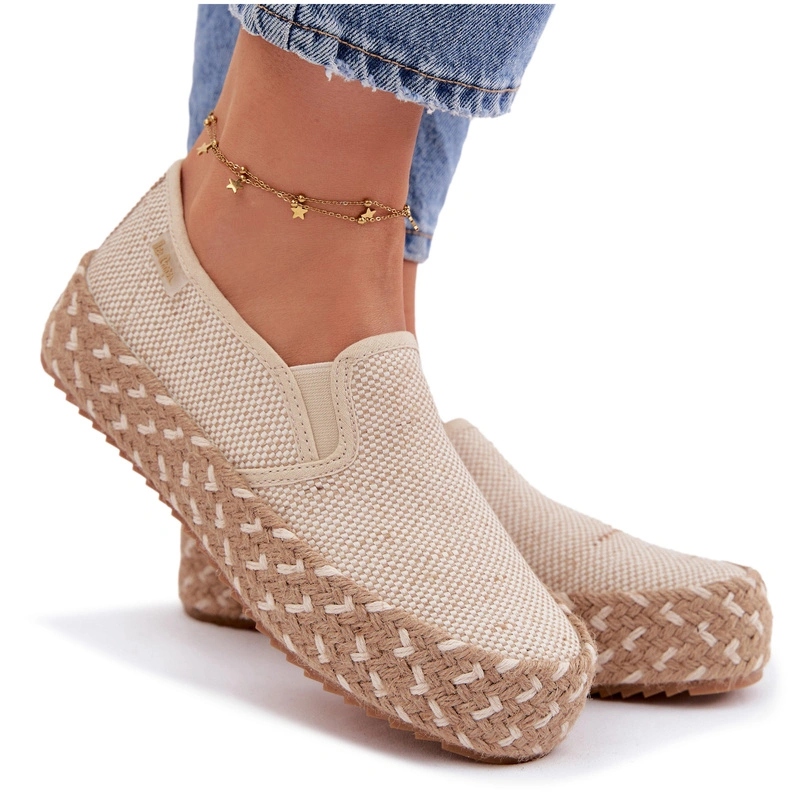 Dámské Espadrilky Na Platformě Lee Cooper LCW-26-31-4332 Béžové 37