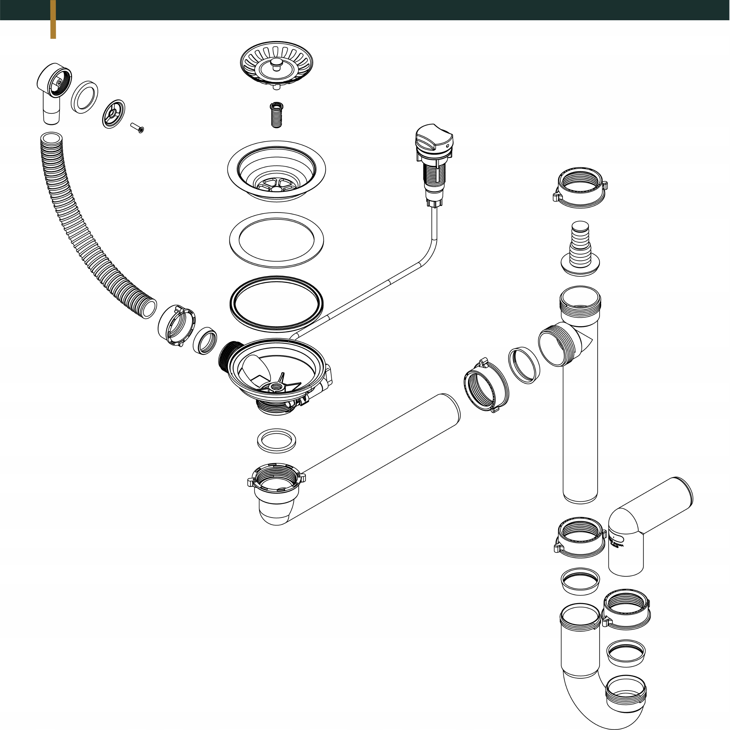 SYFON DO ZLEWU JEDNOKOMOROWEGO PRZYŚCIENNY AUTOMAT Marka Sink Quality