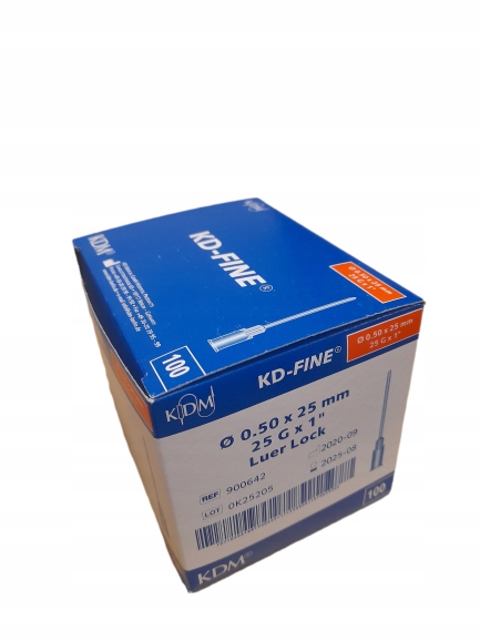 

Igła iniekcyjna Kdm 0,5 mm x 25 mm 100 szt.