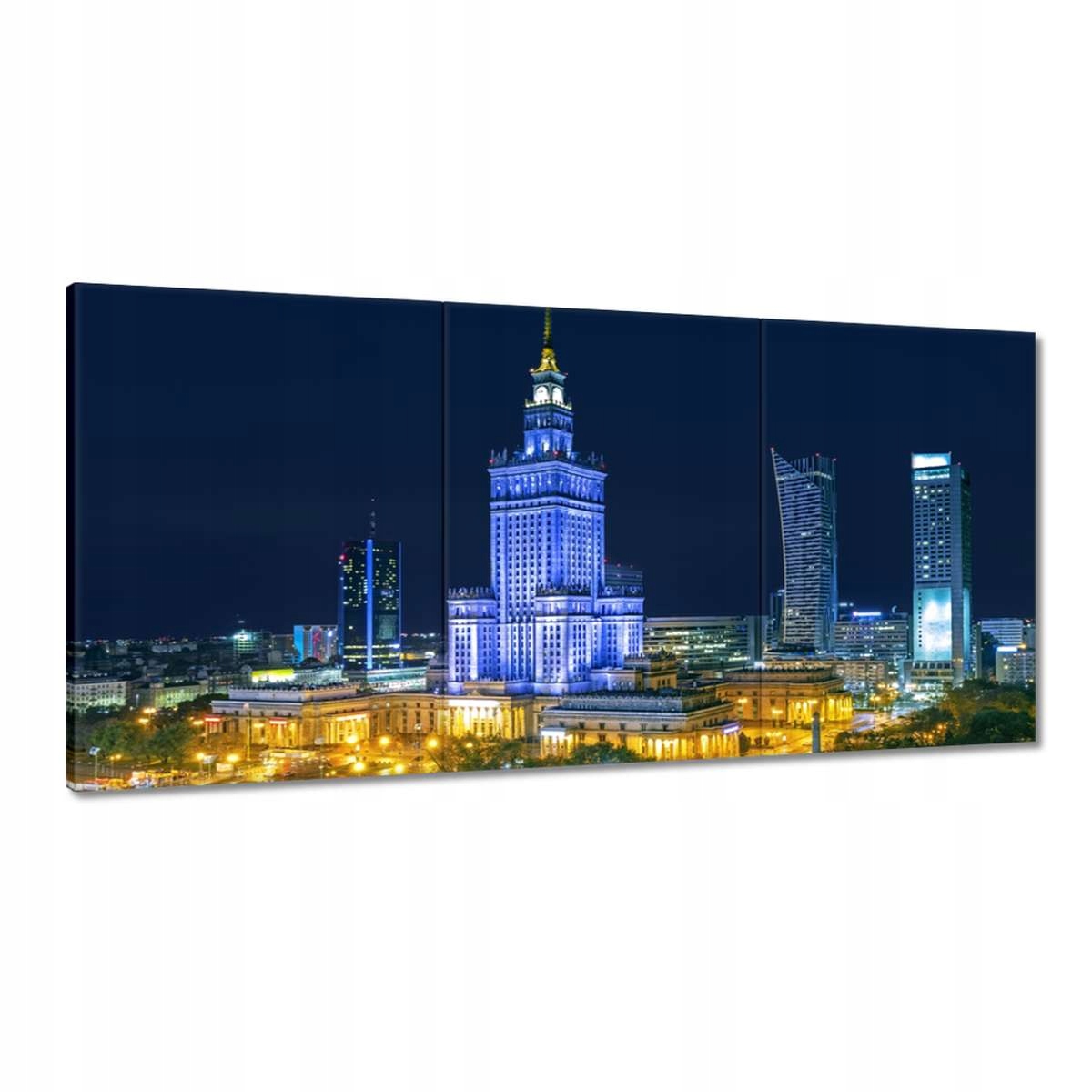 Obrazy 180x90 Varšava v noci Palác