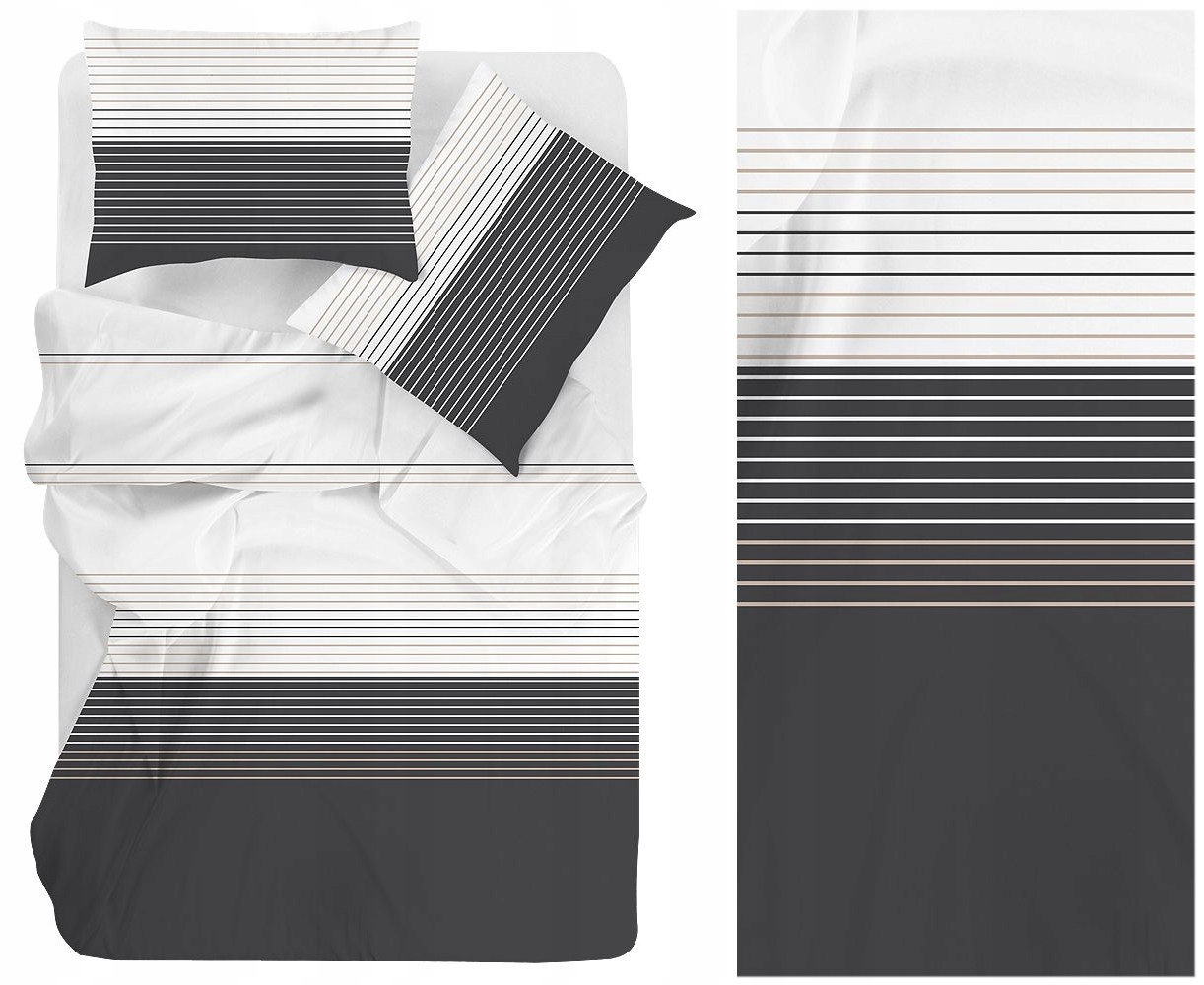 Pościel 100% bawełniana 160x200 Bielbaw Greno Bianco Nero