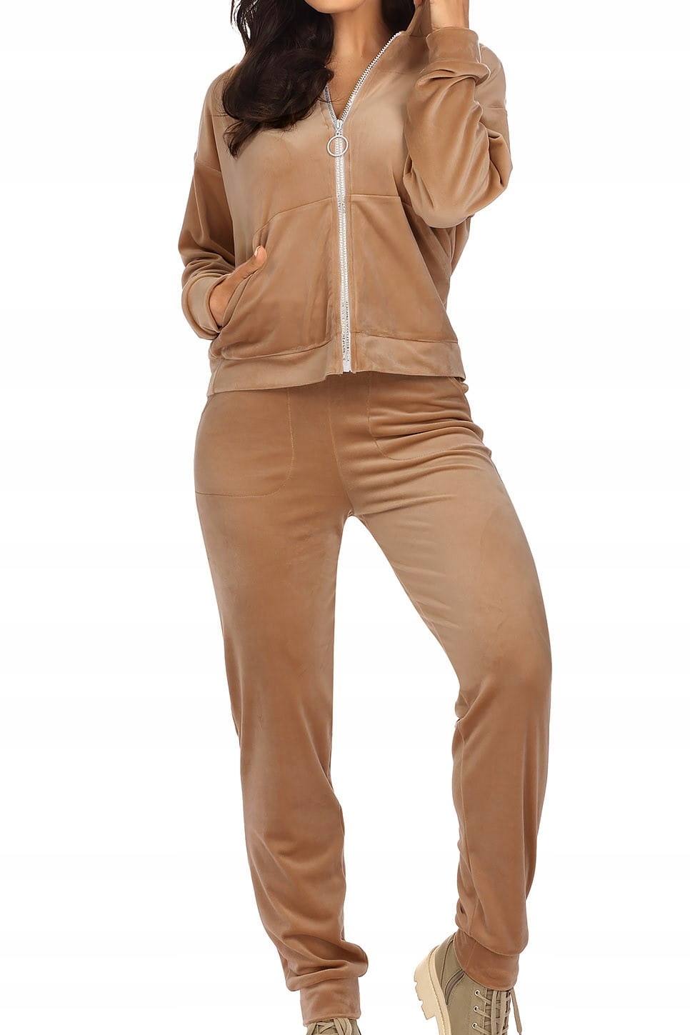 Teplákovka dámský velurový Hamana Leonardo karamelový [Velikost S]