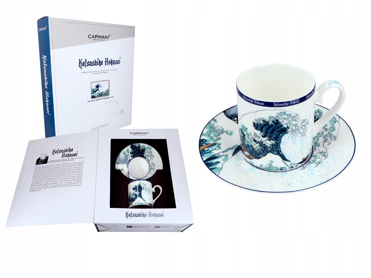 Kpl. Šálka s podšálkou Hokusai Katsushika, Veľká vlna v Kanagave (C