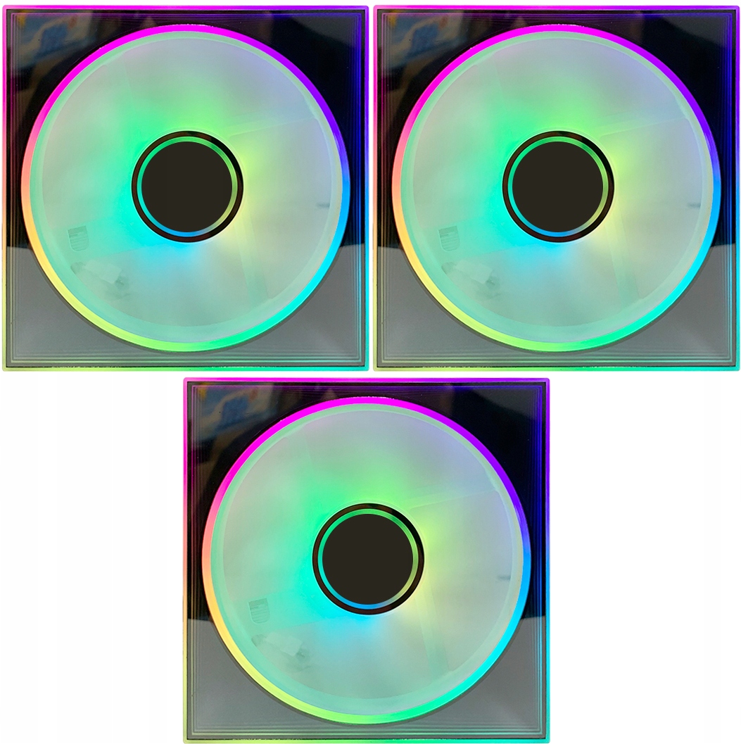 3x Wentylator Argb Pwm Ultra Infinity 6x Efekt Szkła Weneckiego Cased