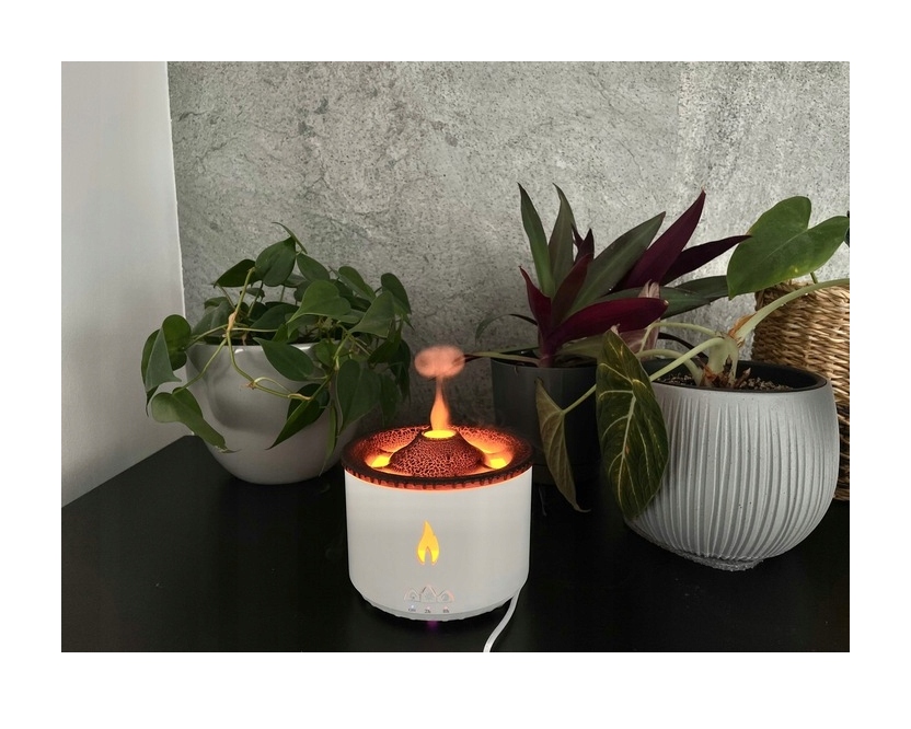 DYFUZOR WULKAN NAWILŻACZ POWIETRZA AROMATERAPIA + PILOT NAWILŻACZ KOLOR LED Model V21B