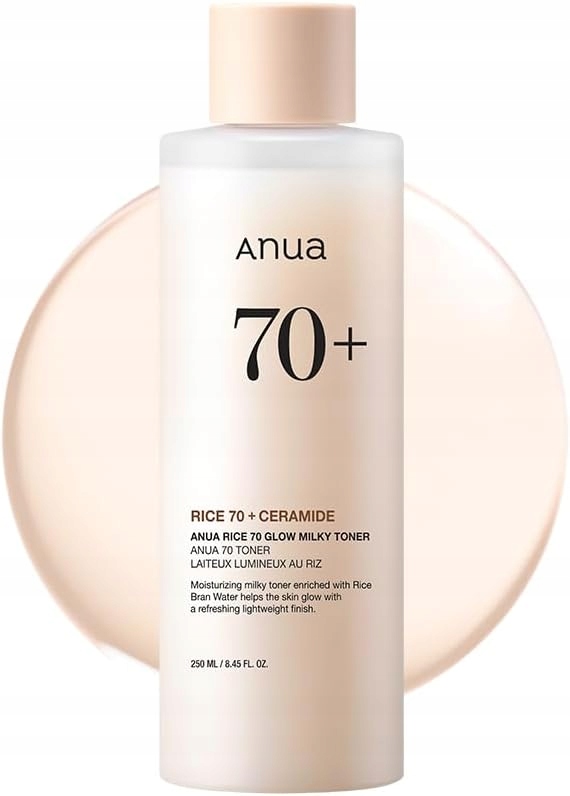 Anua Rice 70 Glow Milky Toner Hydratační Rýžové Tonikum na Obličej 250 ml