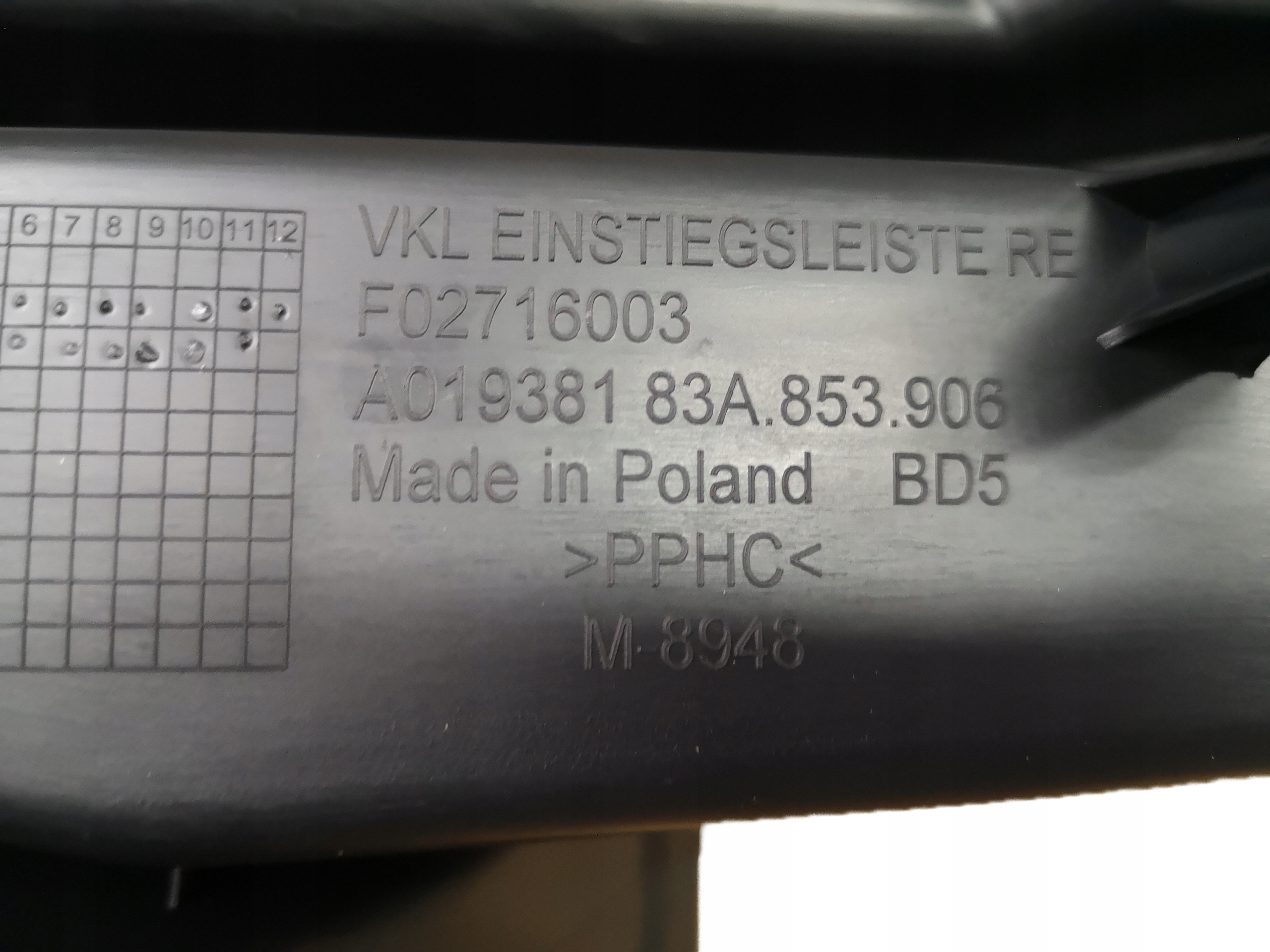 AUDI Q3 83A Couverture Jupes Droit Arrière 83A853906