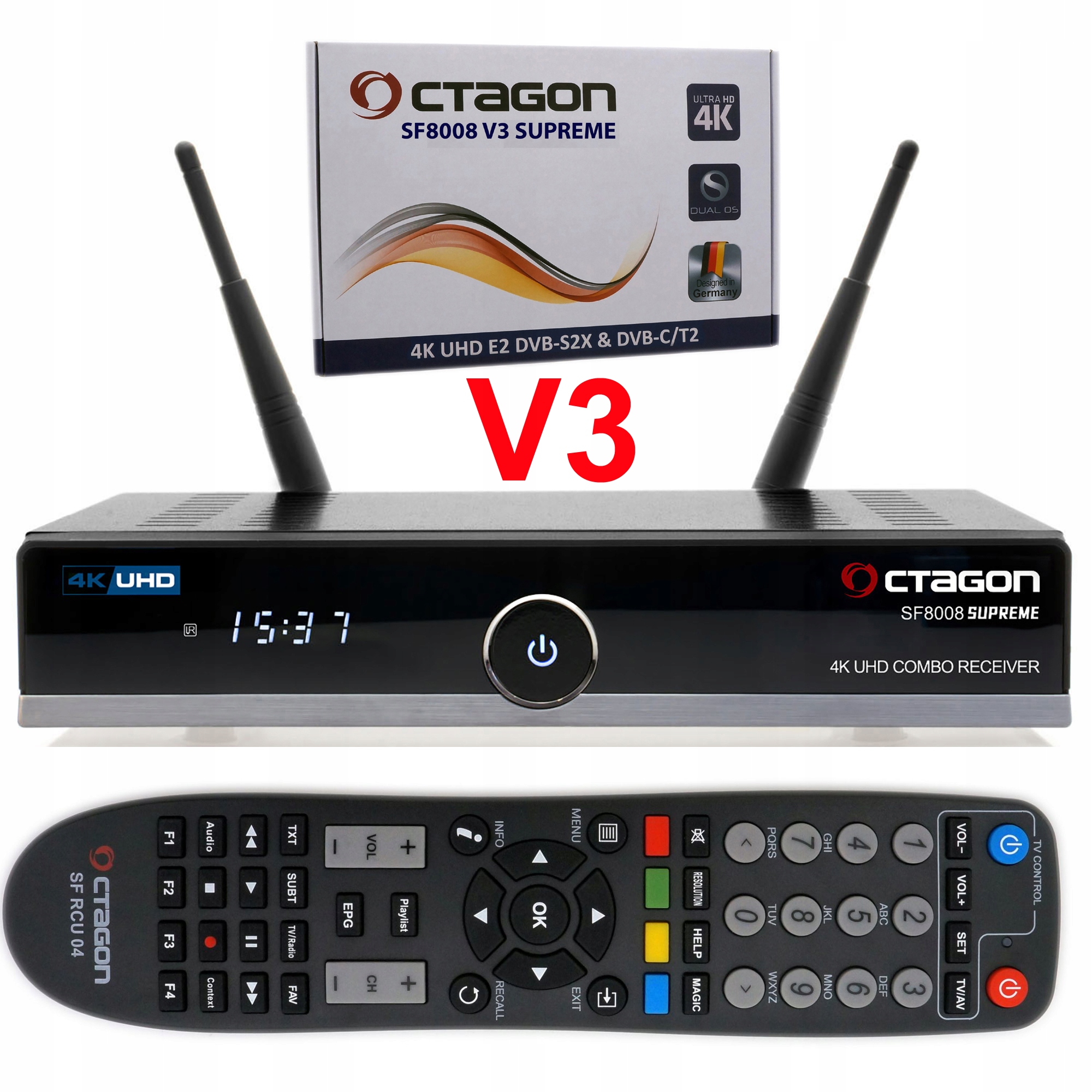 Octagon SF8008 Supreme V3 Combo 4K Uhd, dual Os Enigma 2 DefineOS